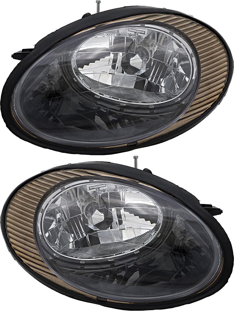 1998-1999 Ford Taurus Headlight Assembly Replacement - Driver & Passenger Side LED Headlamp Compatible with Sedan Models | Perfect for Night Driving & Foggy Conditions