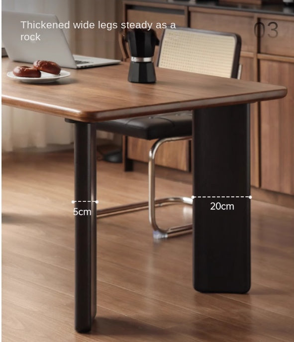 Premium Black Walnut Solid Wood Rectangular Dining Table - Modern Luxury Design for Dining Room, Kitchen, and Home Decor