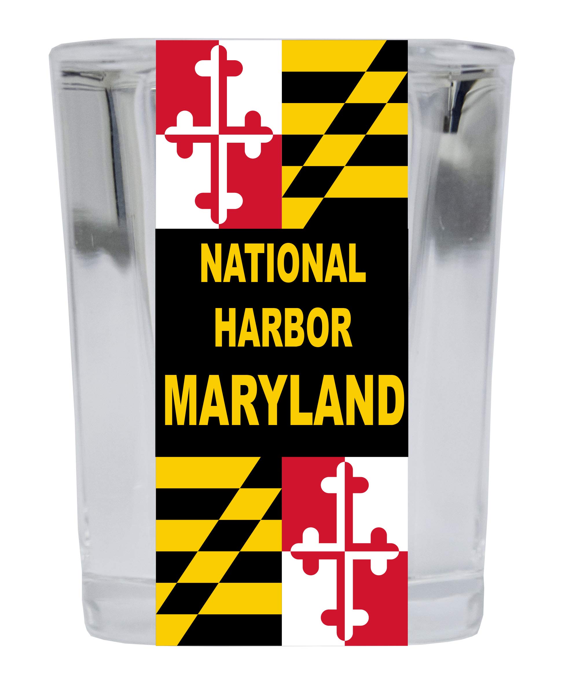 Premium 2 Ounce Square Shot Glass - National Harbor Maryland Souvenir - Perfect for Parties, Bars, and Collectibles