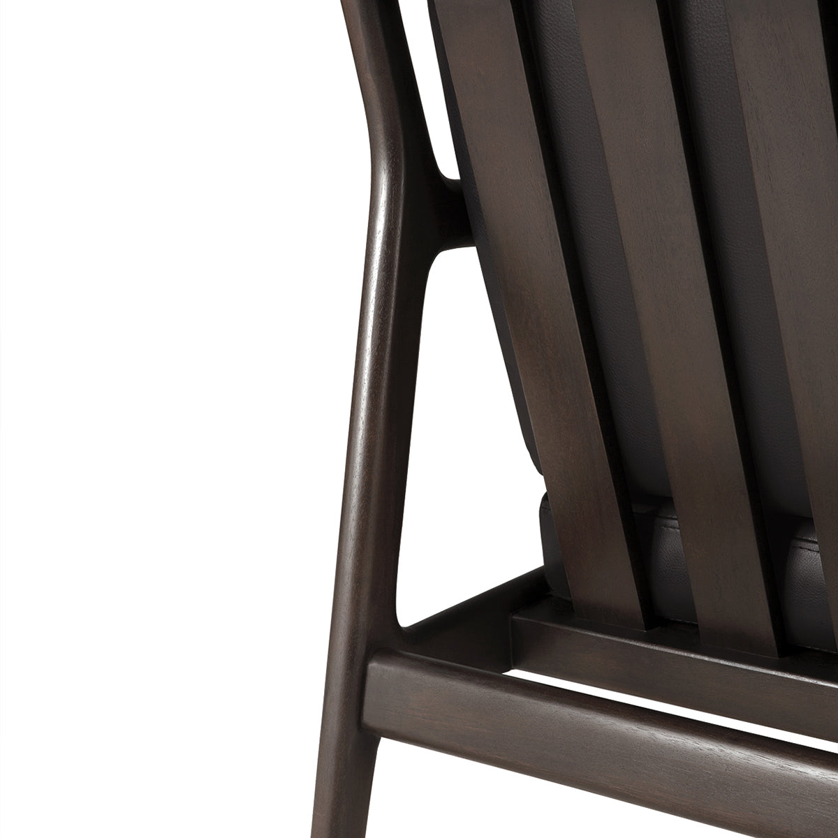Premium Jack Leather Lounge Chair - Mahogany Dark Brown & Black - Modern Living Room Furniture for Home & Office Relaxation