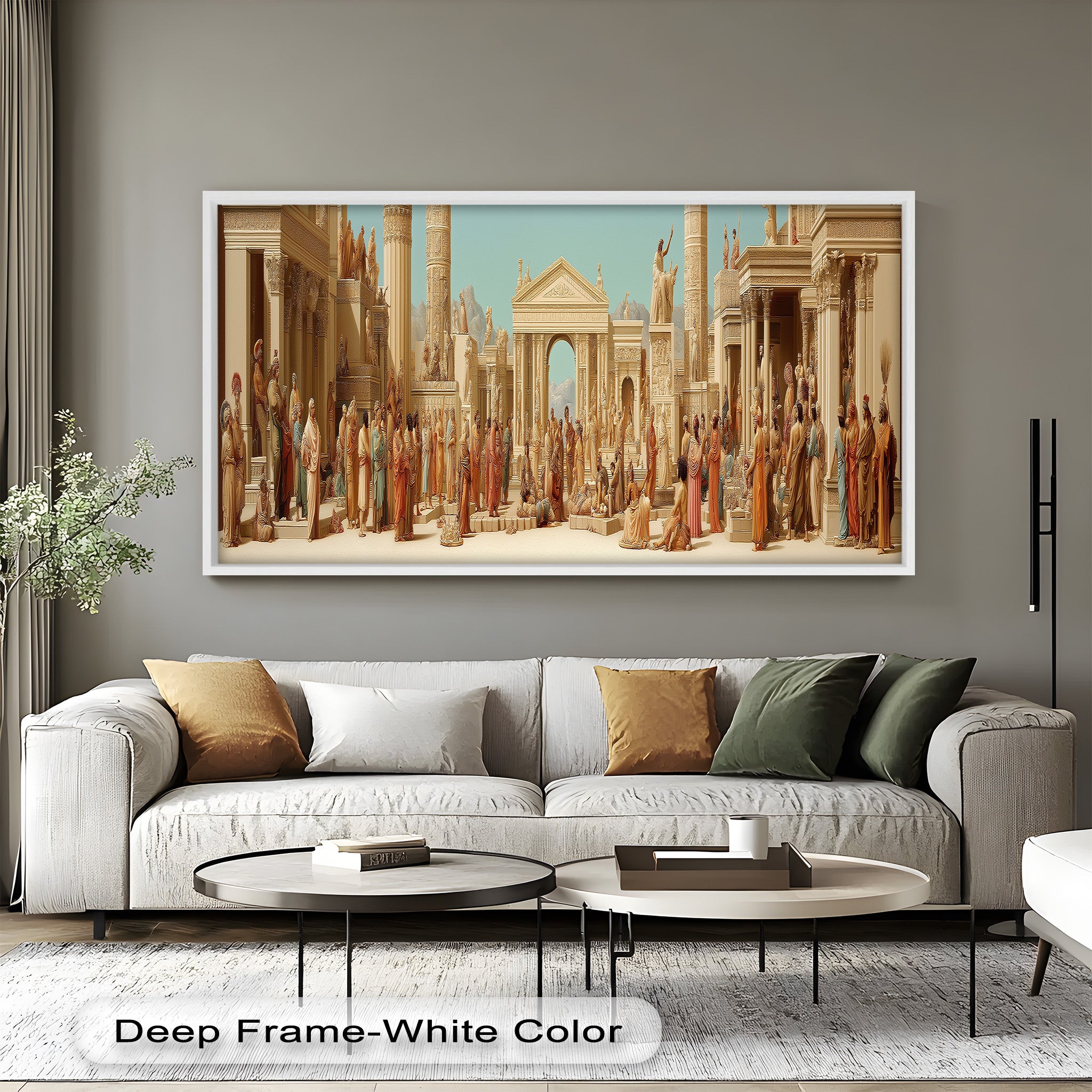 Ancient Agora Gathering - Roman Forum Oil Painting Wall Art | Historical Landscape Artwork | Perfect for Home Decor, Office & Gallery Display