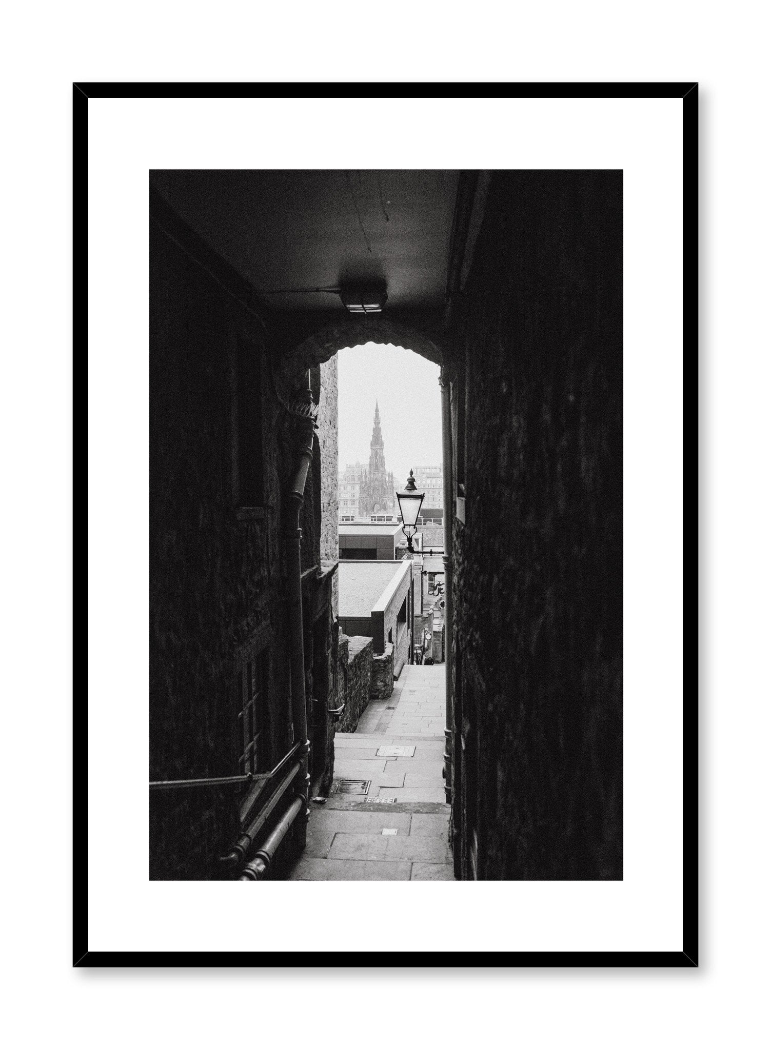 Narrow Alleyway Urban Art Poster - Vintage Street Photography Wall Decor for Living Room, Bedroom & Office