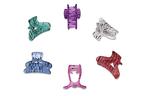 Butterfly Hair Clips for Women - Alevan Plastic Hair Claw Clips Set of 6, Medium Size, Multicolor Hair Accessories - Perfect for School, Work, Parties & Everyday Hairstyles