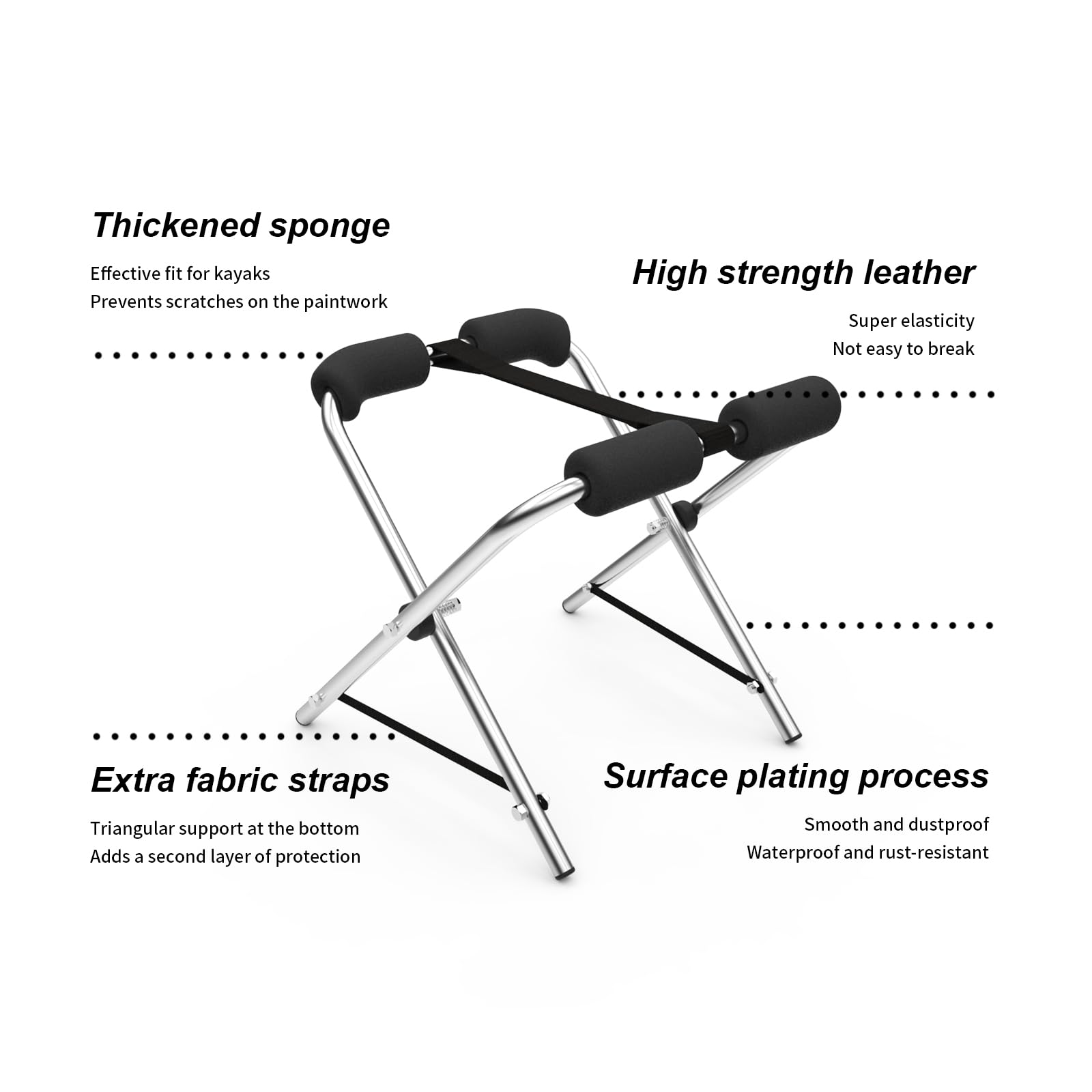 Heavy Duty Adjustable Freestanding Kayak and Canoe Storage Rack - Weatherproof SUP Stand for Indoor, Garage, Shed & Dock - Perfect for Kayak Storage, Organization & Space Saving