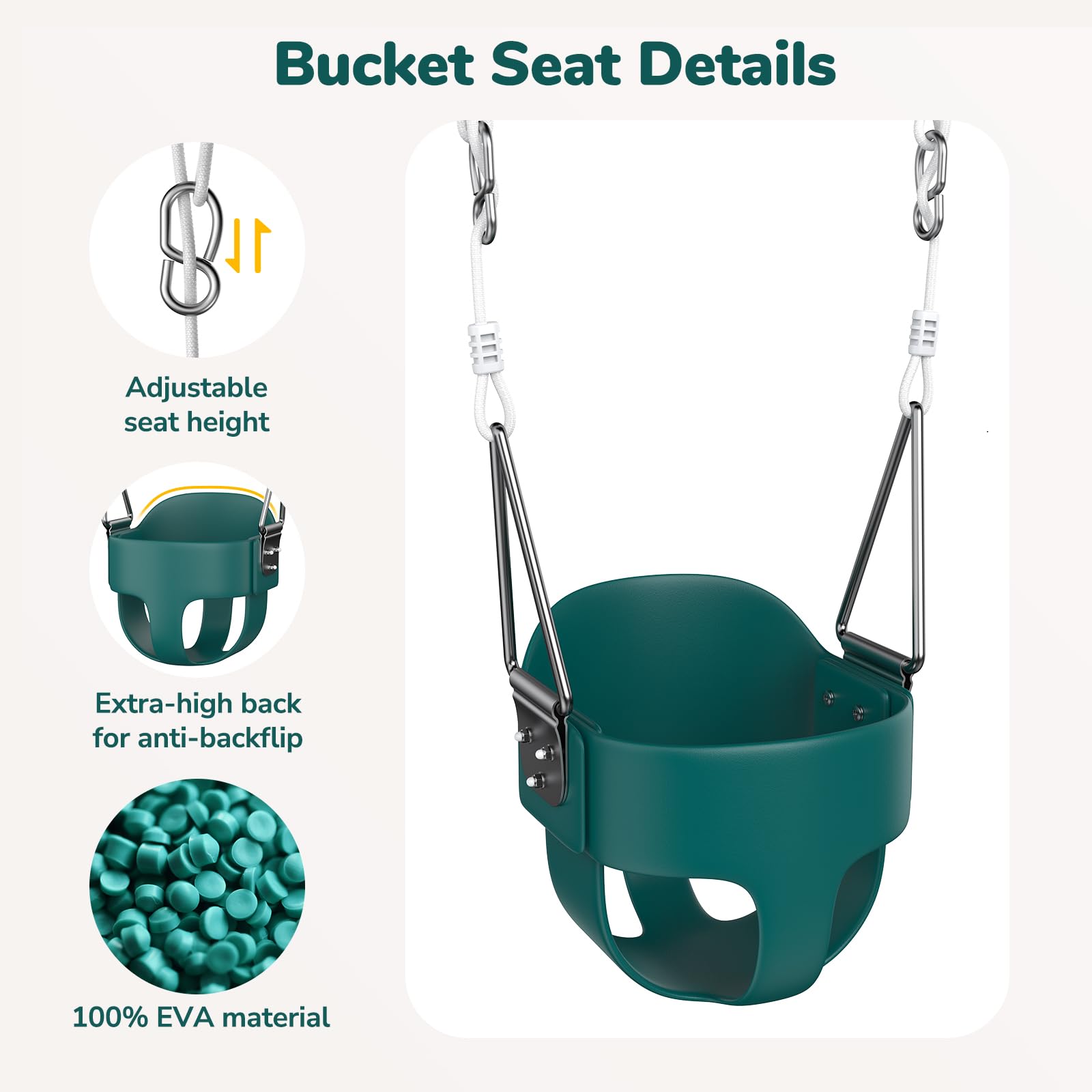**Hapfan Heavy Duty Foldable Toddler Swing Set with Bucket Seat - Indoor & Outdoor Baby Swing for Kids Ages 1-3 - Perfect for Backyards, Playrooms & Parks**