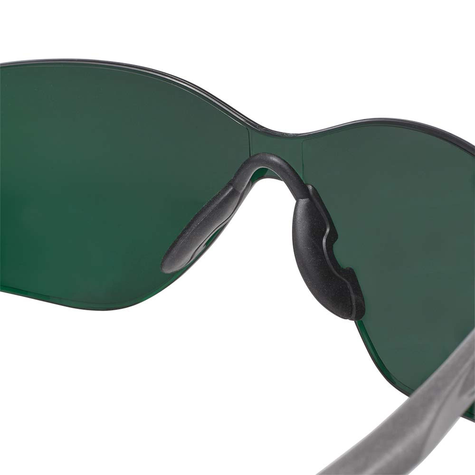 Jackson Safety SGf Safety Glasses - Lightweight & Ultra-Strong with Anti-Scratch Coating, Shade 5 IR Lens, Soft Touch Temples & Flexible Nose Piece (Gunmetal Frame, 12 Pairs/Case) - Perfect for Welding, Construction, and Industrial Work Protection
