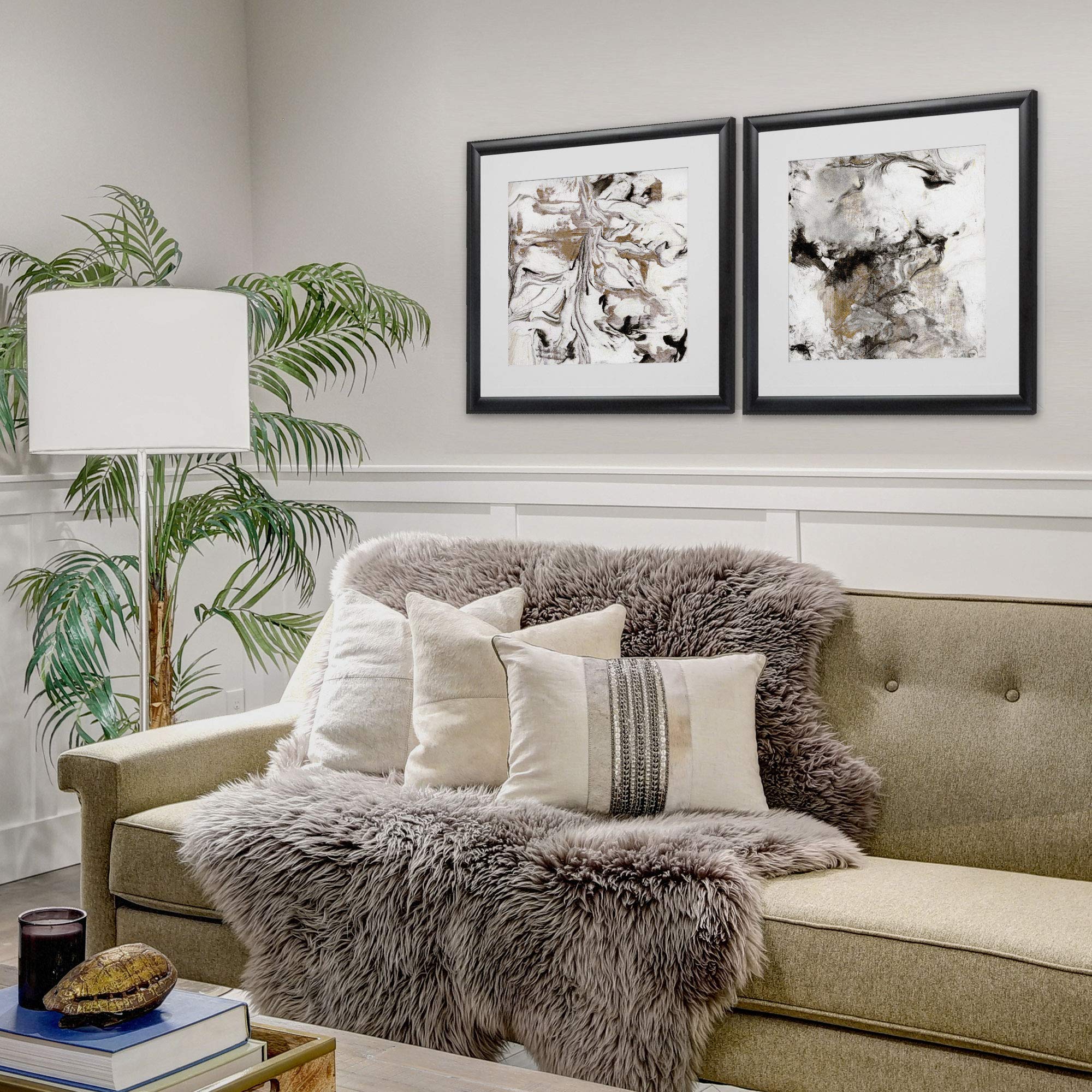 Wexford Home Marble Onyx 2-Piece Set - Elegant Stone Coffee Table & Side Table for Living Room, Lounge & Office Decor