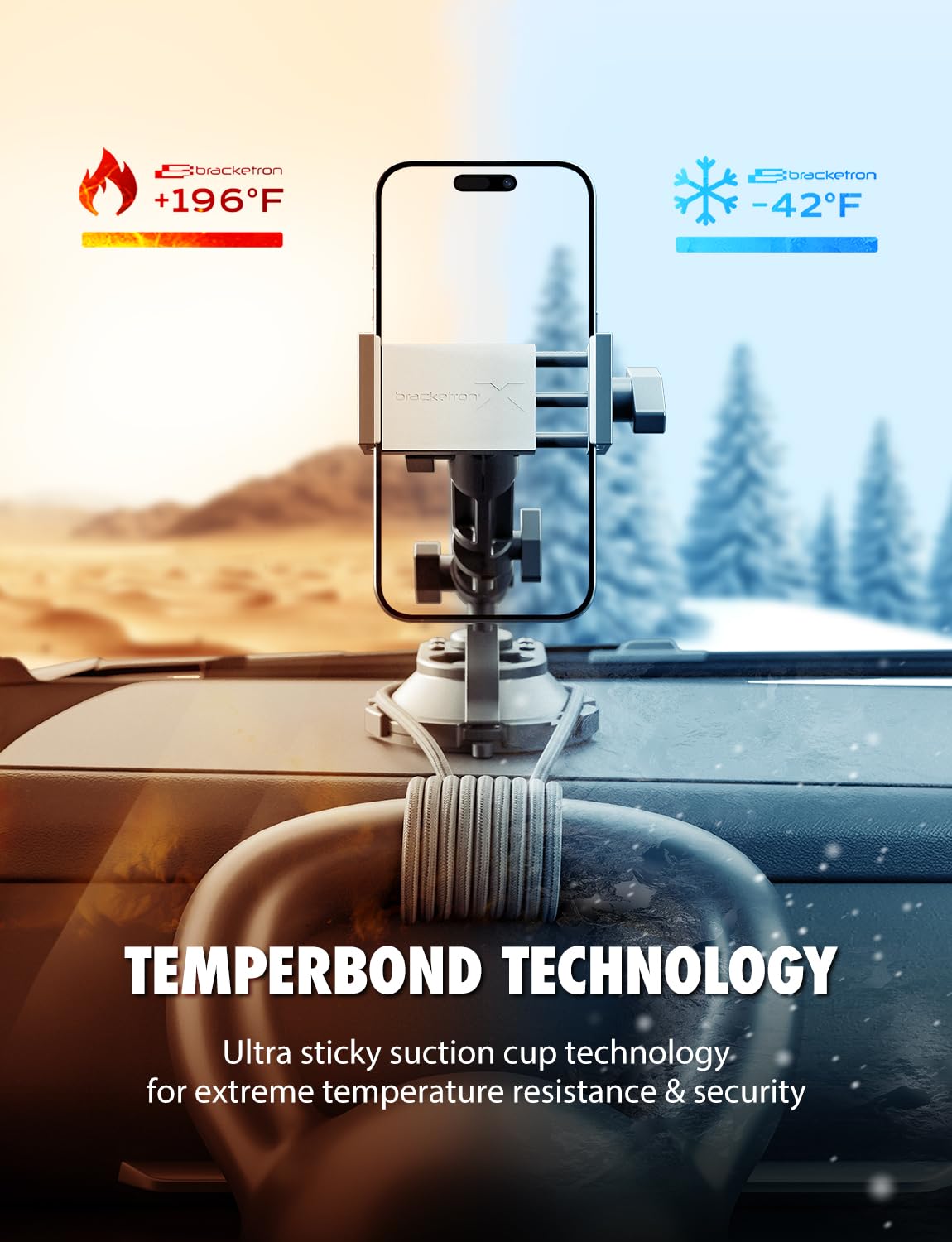 Heavy-Duty Universal Phone Car Mount - HD PRO Dash & Window Metal Clamp Holder for iPhone, Samsung, GPS - BX1-579-2 | Secure Hands-Free Driving, Perfect for Road Trips & Daily Commutes