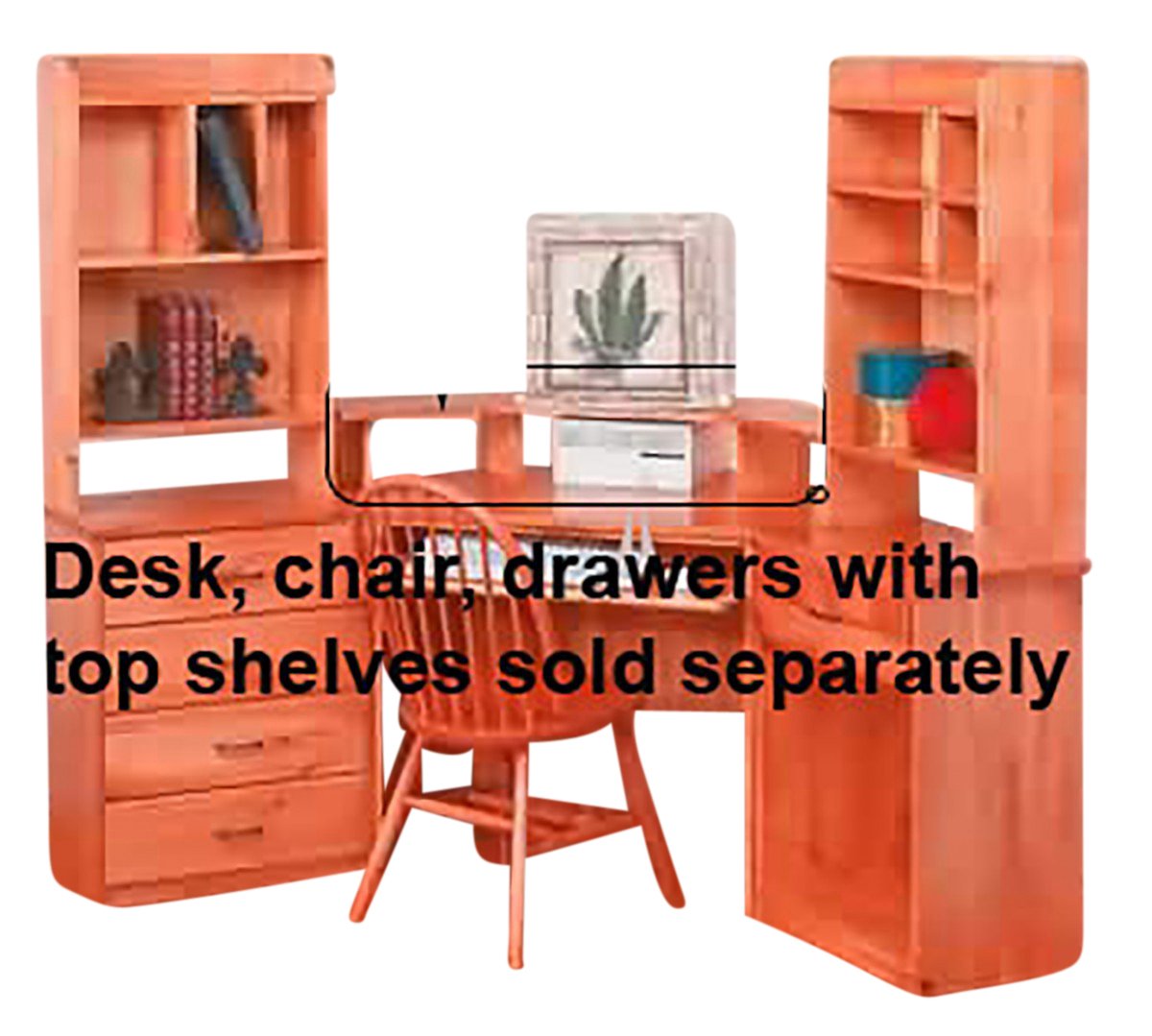 Unfinished Pine Computer Monitor Corner Shelf - Space-Saving Desk Organizer for Home Office & Gaming Setup | Renovator's Supply
