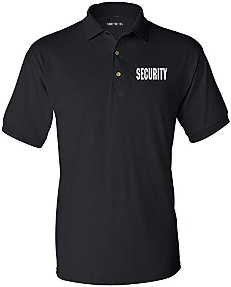 Southern Sisters SS Embroidered Security Silkscreen Black Sport Polo for Men & Women - Quick Shipping | Perfect for Golf, Tennis & Casual Wear