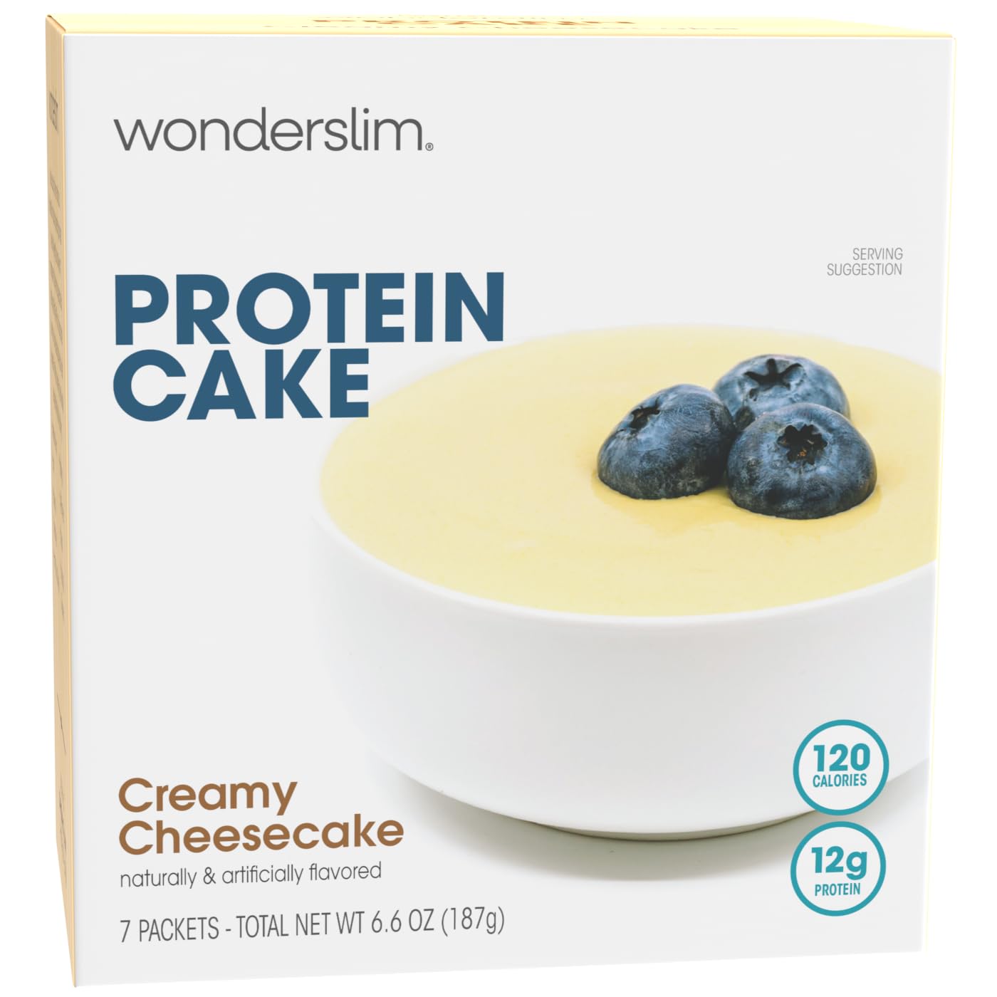 WonderSlim Protein Cake - Creamy Cheesecake Flavor, 12g Protein, Gluten Free, Low Carb, Keto Friendly (7 Count) - Perfect for Post-Workout Snacks, Weight Loss & Healthy On-The-Go Breakfast