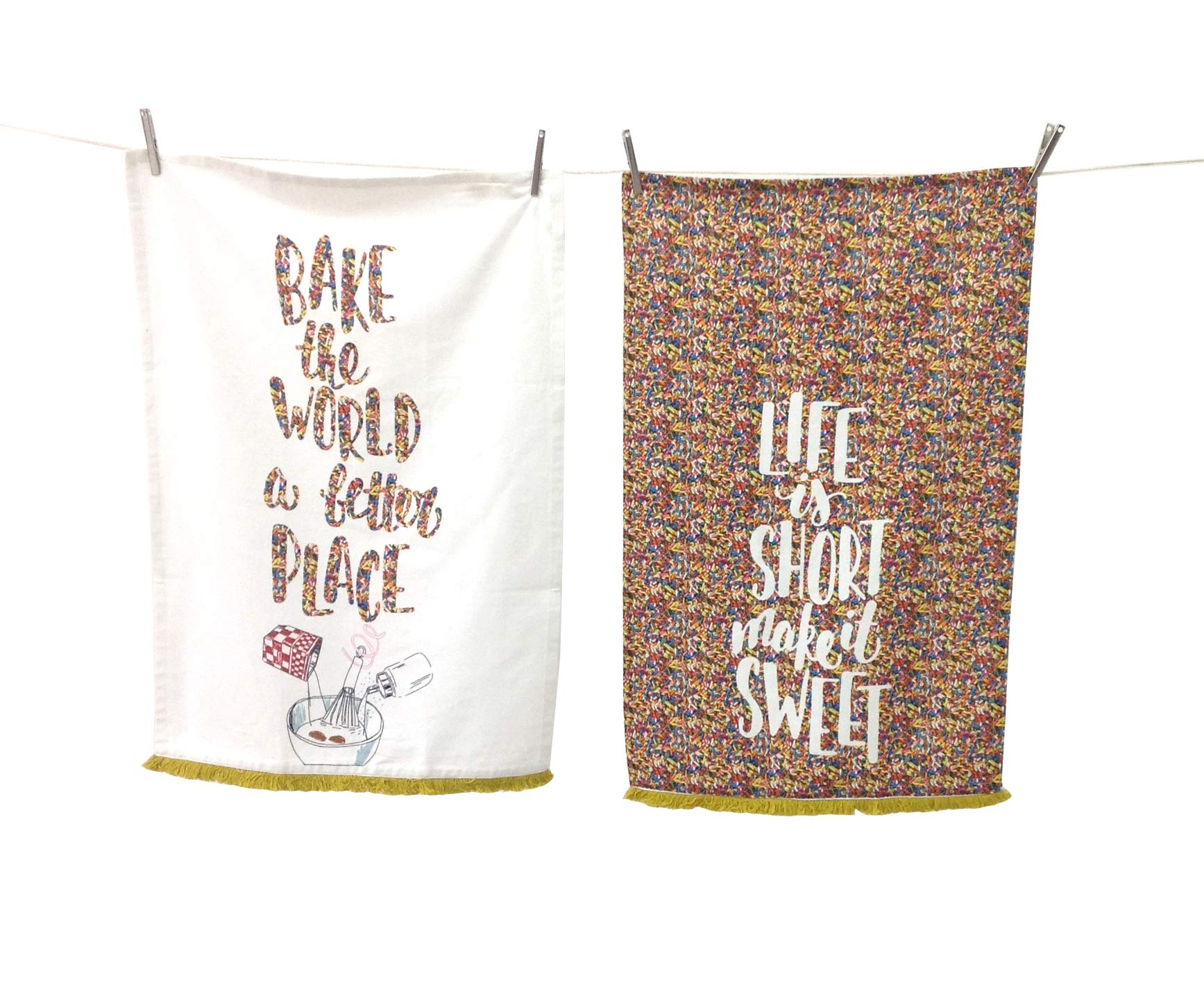 Premium Cotton Kitchen Dish Towels Set of 2 - 18