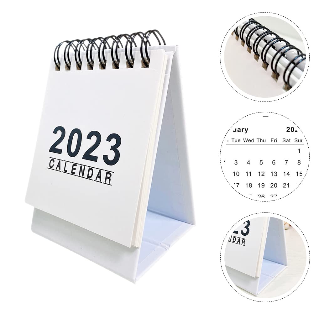 TOYANDONA 2023 Mini Desk & Wall Calendar - Standing Flip Planner for Daily Scheduling & Organization (White) | Perfect for Home, Office & School Planning