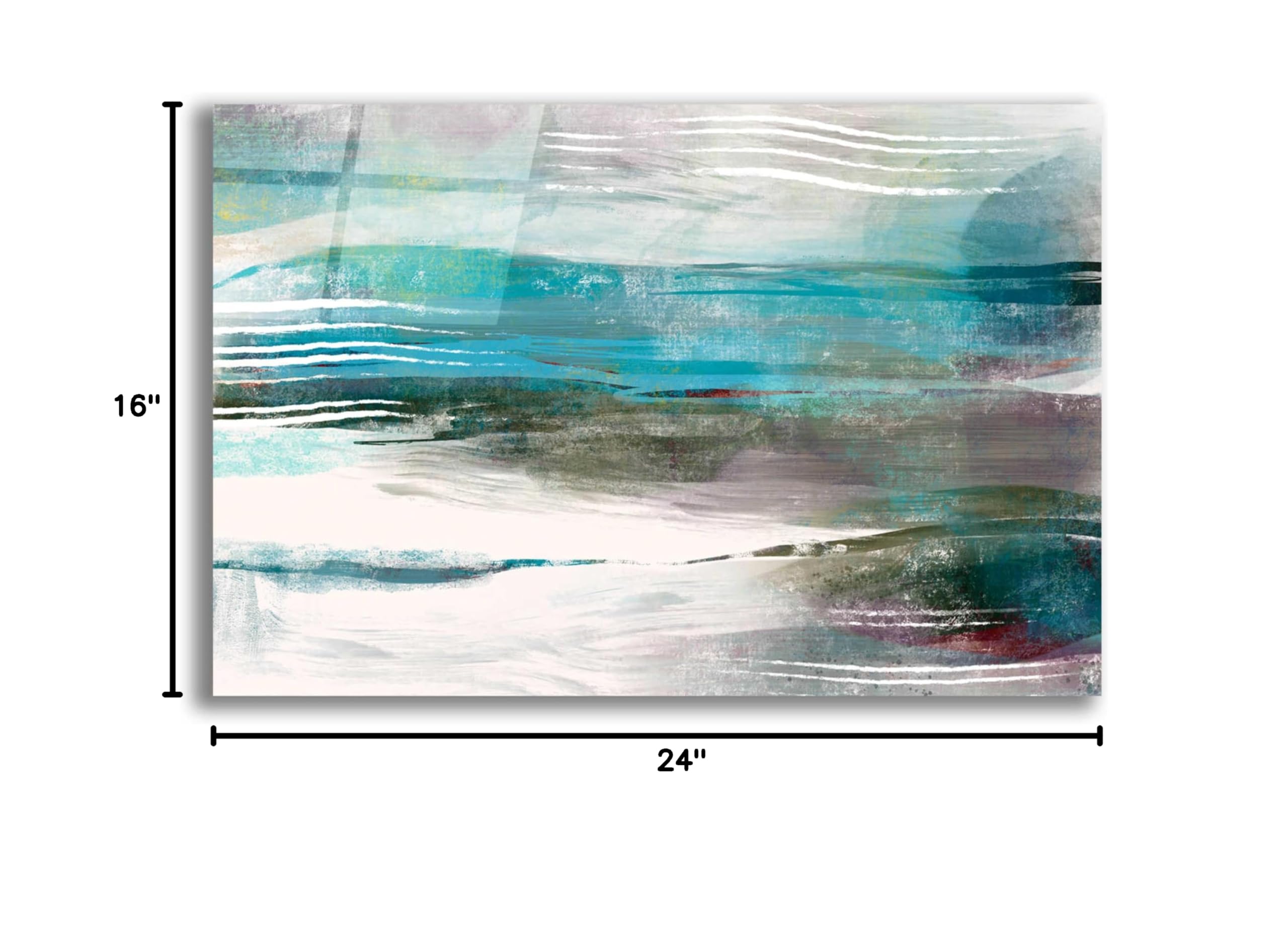 Delores Naskrent 'Water Flow' Acrylic Glass Wall Art - 24x16 Inches Modern Abstract Painting for Living Room, Bedroom & Office Decor