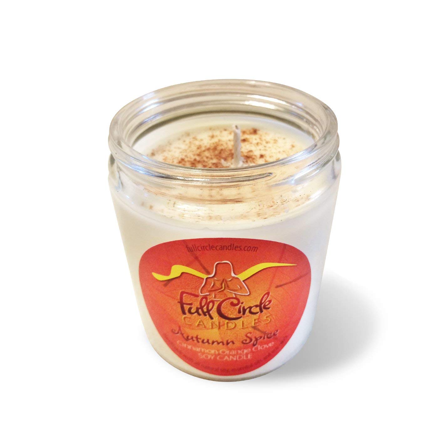 Autumn Spice Cinnamon Orange Clove Soy Candle - 8oz Jar by Full Circle Candles | Handmade Aromatherapy for Cozy Fall Evenings & Holiday Decor