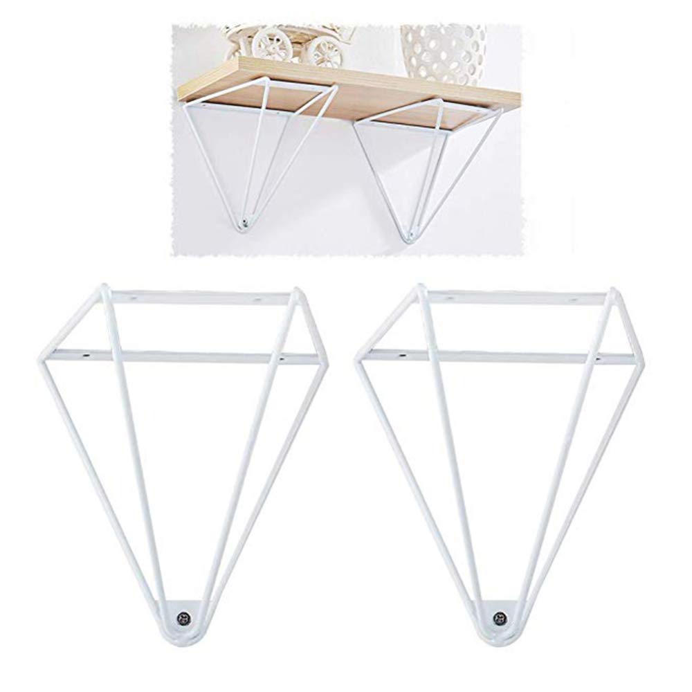 LXTIN Floating Shelf - 2 Pack Vintage Industrial Wall Shelf Brackets, DIY Triangle Design Wrought Iron Shelves for Living Room, Bedroom, Kitchen & Office Storage Organization