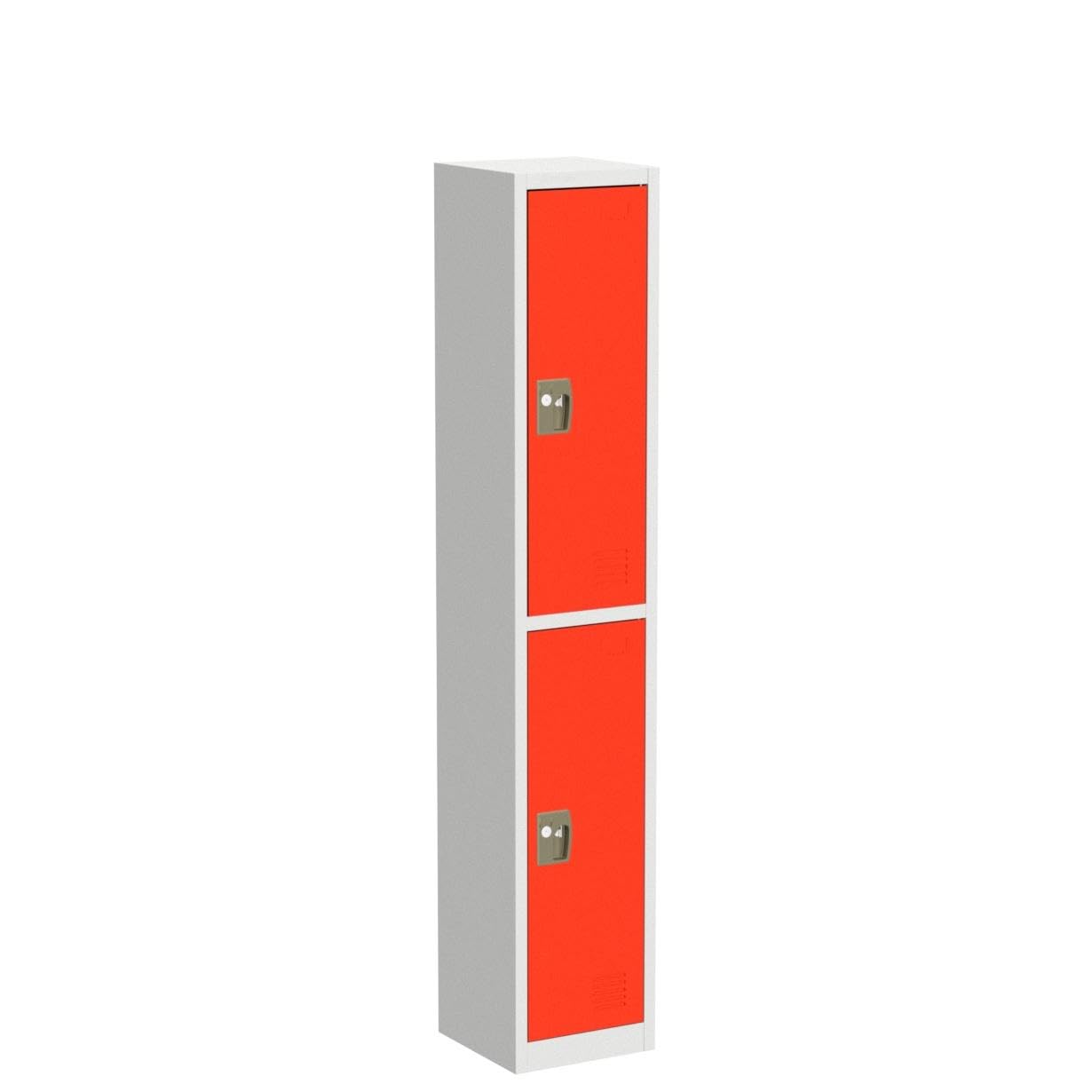 AdirOffice Large 2-Door School Locker with Hooks - Heavy Duty Metal Storage Cabinet for Garage, Office, Classroom & Dorm Organization (Red) - Perfect for Storing Sports Gear, Tools & School Supplies