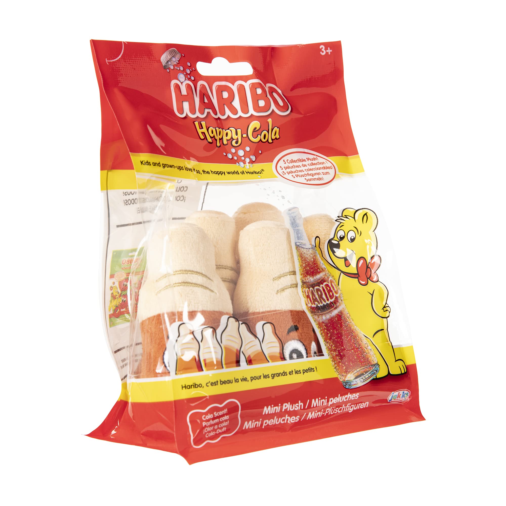 Haribo Happy Cola 5-Pack Mini Plush Toys - Soft Stuffed Collectibles for Kids, Gift Ideas & Party Favors - Perfect for Birthday Gifts, Carnival Prizes & Home Decor
