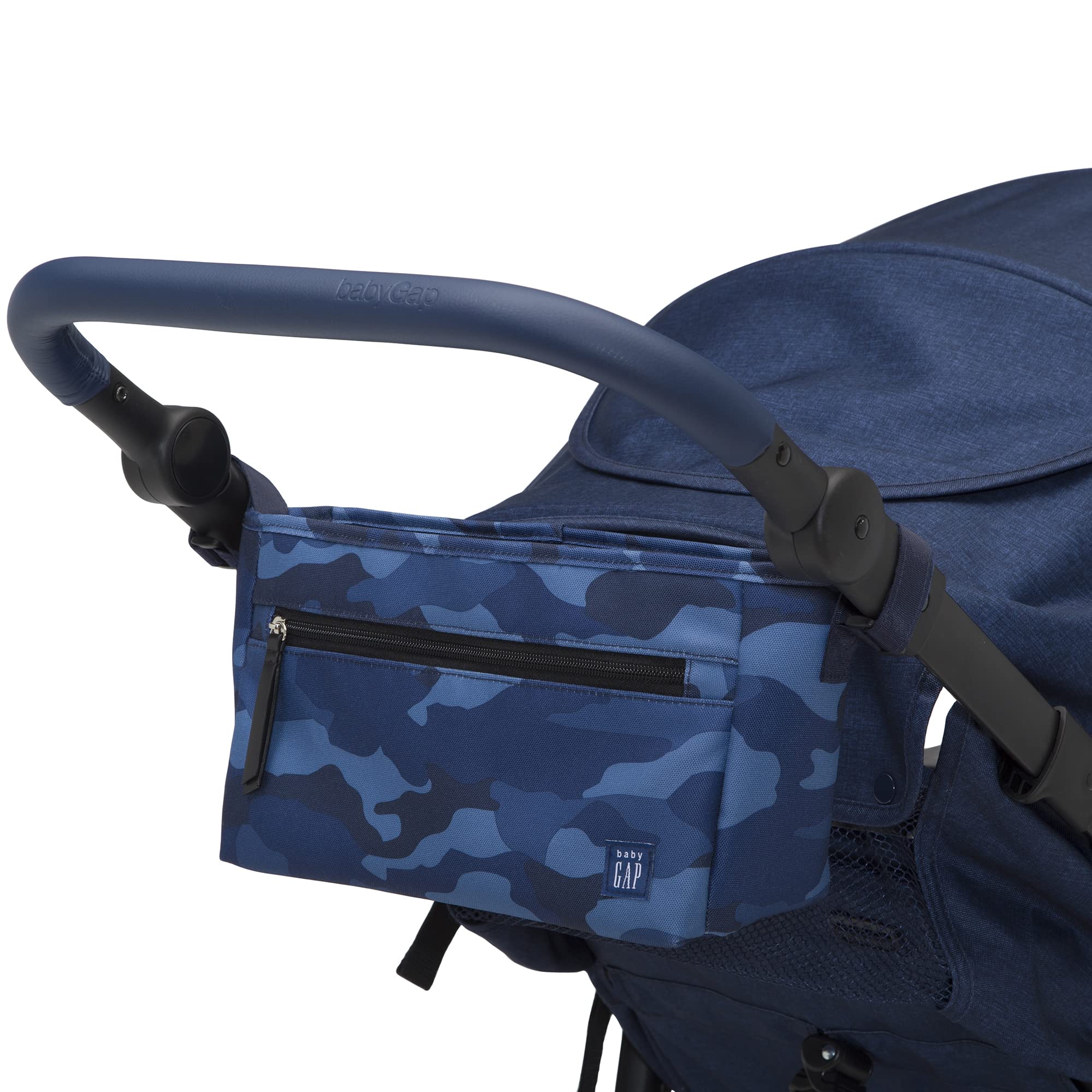 BabyGap Trek Lightweight Jogging Stroller - Adjustable Canopy & Reclining Seat with Car Seat Adapter | Eco-Friendly Navy Camo Design | Perfect for Running, Walking & Outdoor Adventures with Baby
