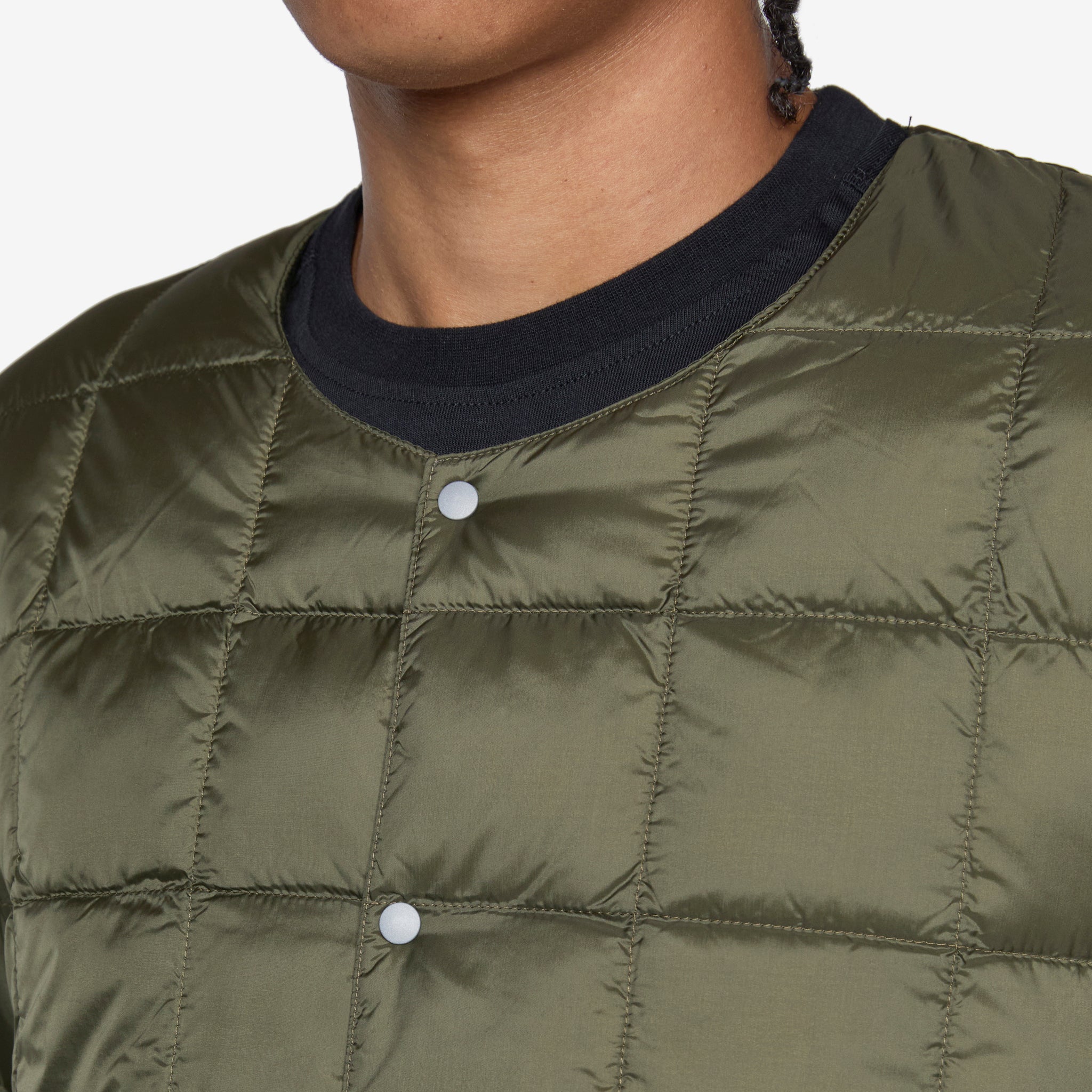 Soft Shell Button Down Jacket for Men - Crew Neck, Dark Olive - Lightweight Outdoor Windbreaker for Hiking, Camping & Casual Wear