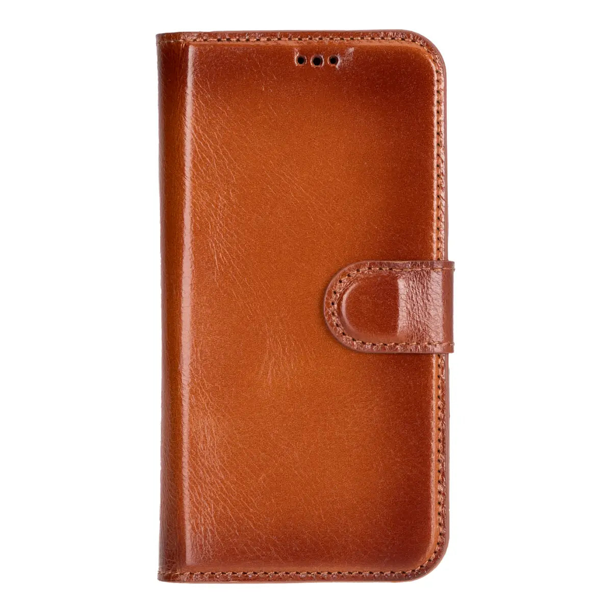 Premium Burnished Tan Leather Wallet Case for iPhone 16 (2024 Model) - Slim Protective Cover with Card Slots | Perfect for Everyday Use, Travel & Business