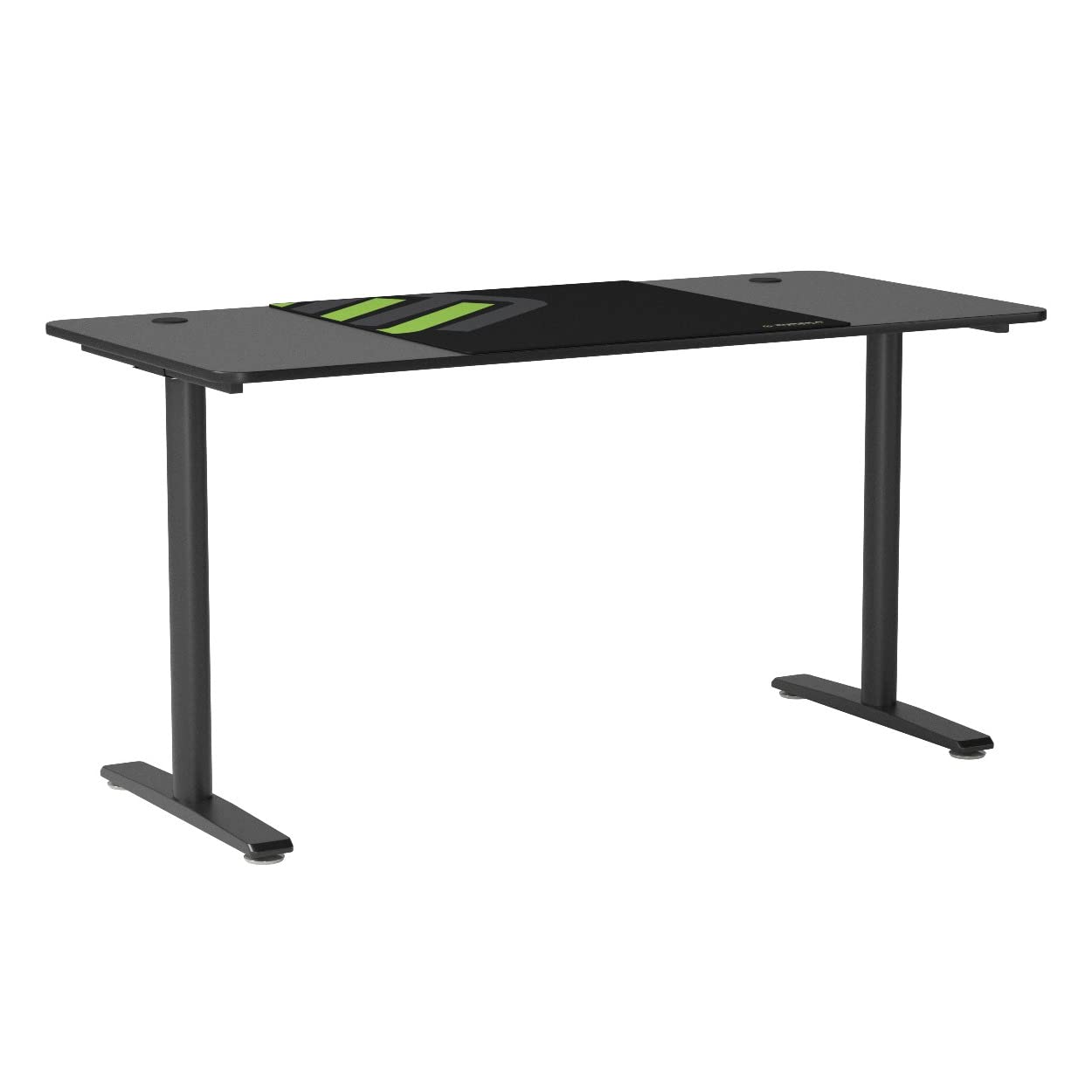60 Inch DESIGNA Gaming Computer Desk with Large Mousepad - Sturdy I-Shaped Leg Workstation for PC, Laptop, Study & Home Office - Perfect for Gaming, Writing & Multi-Functional Workspace (Black)