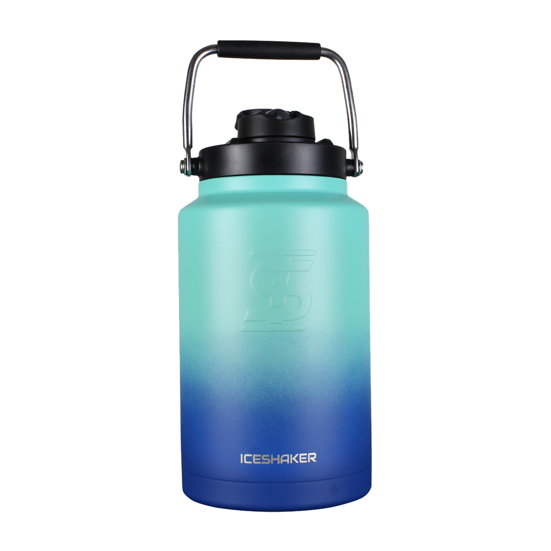 Custom Navy Mint Ombre One Gallon Water Jug - Reusable BPA-Free Large Capacity Jug for Outdoor, Camping, Sports & Gym Hydration
