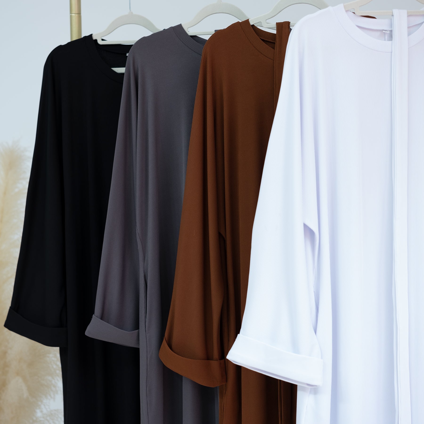 Long Sleeve Folded Cuff Sweater Dress in Ginger - Cozy Knit Pullover for Women | Perfect for Fall & Winter Outfits, Office Wear and Casual Dates