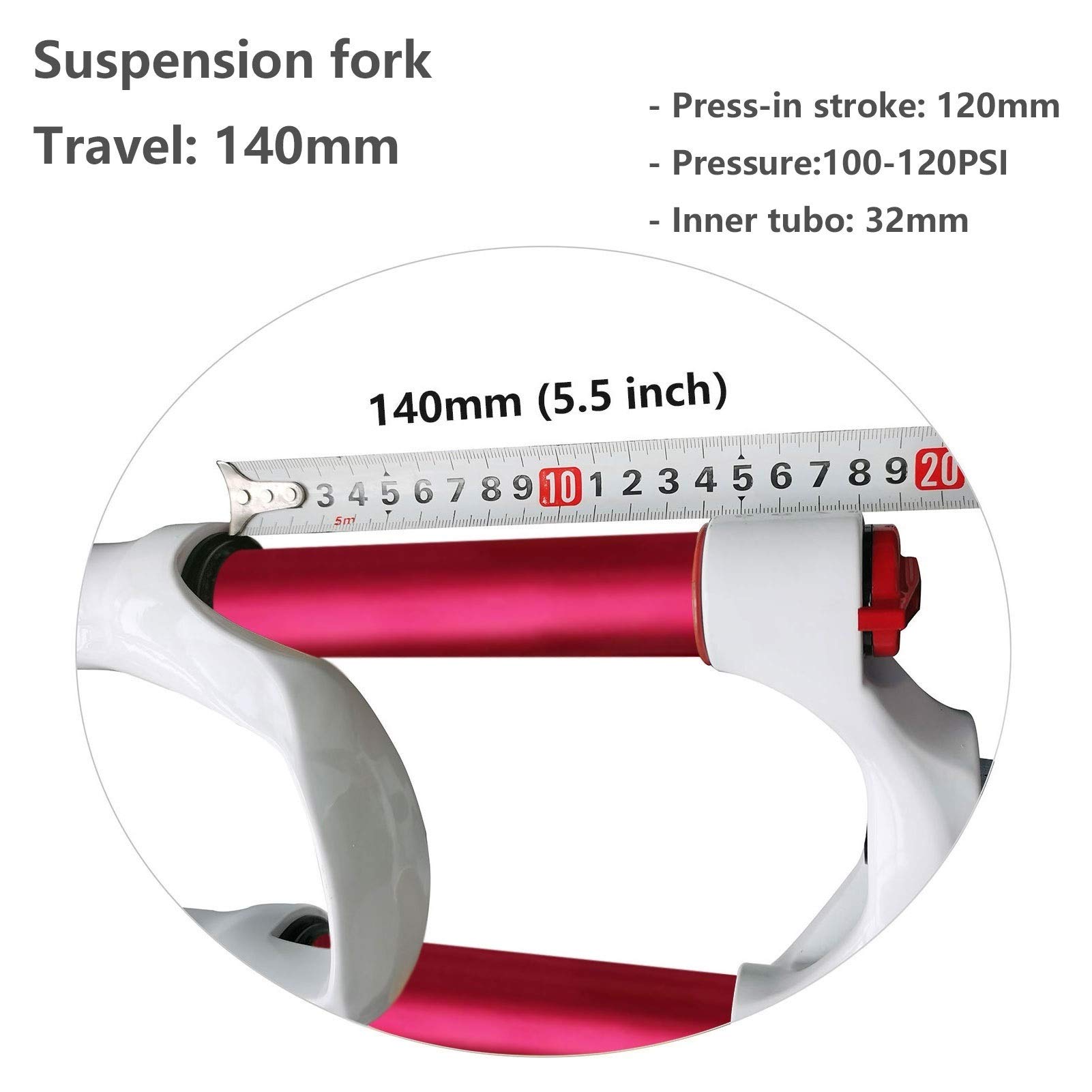 **Air Front Fork 26/27.5/29 Inch Magnesium Alloy MTB Suspension Fork - Straight/Tapered Tube for 1.5-2.45