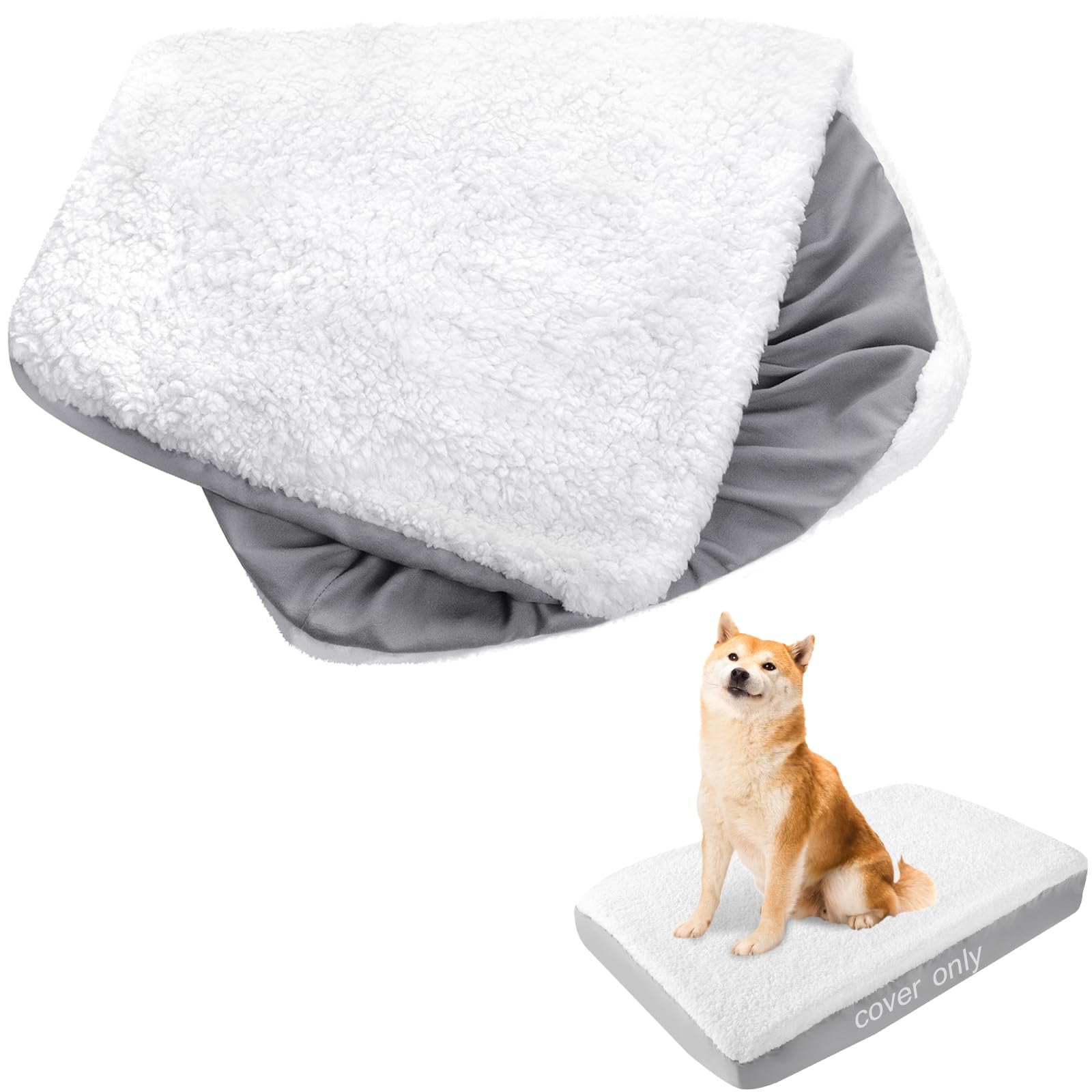 **Washable & Waterproof Dog Bed Cover Replacement - Plush, Soft & Comfortable Pet Mattress Cover for Puppies & Dogs - Easy to Remove & Machine Washable - Perfect for Crates, Kennels & Home Use**