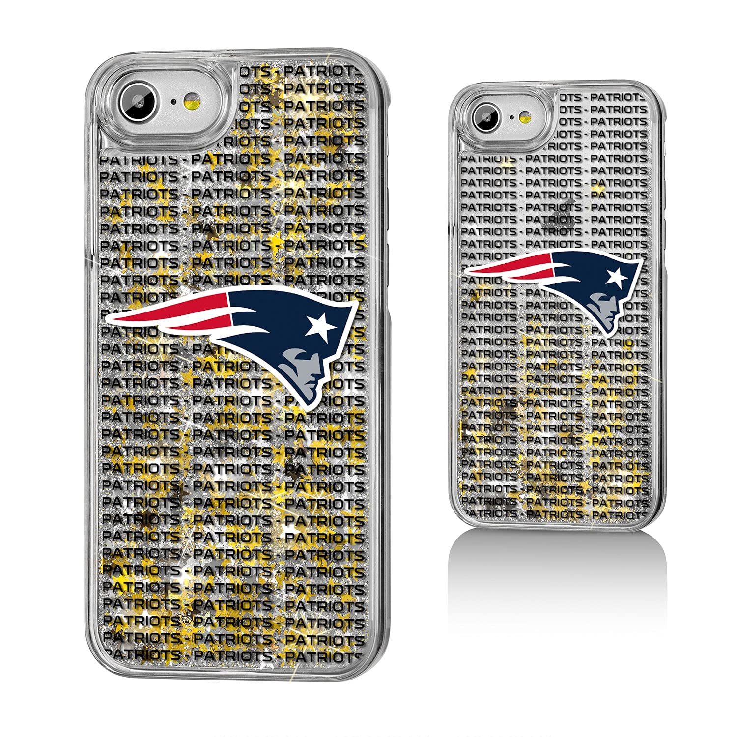 New England Patriots Glitter iPhone Case - Custom Text Backdrop Design | Perfect for Patriots Fans & Game Day Accessories