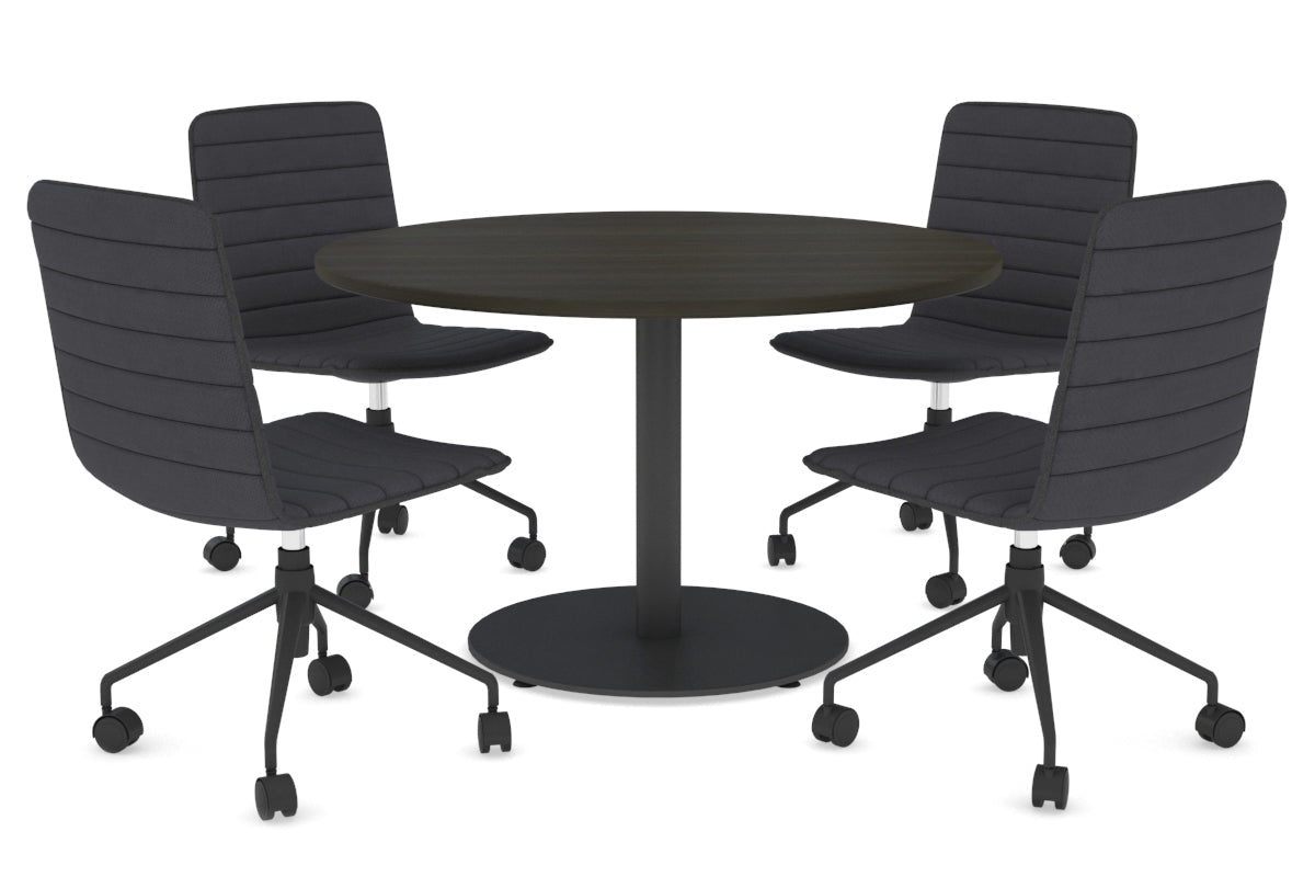 Premium Round Meeting Table with Sapphire Disc Base - 39.4 Inch Diameter - Ideal for Conference Rooms, Offices & Collaborative Workspaces