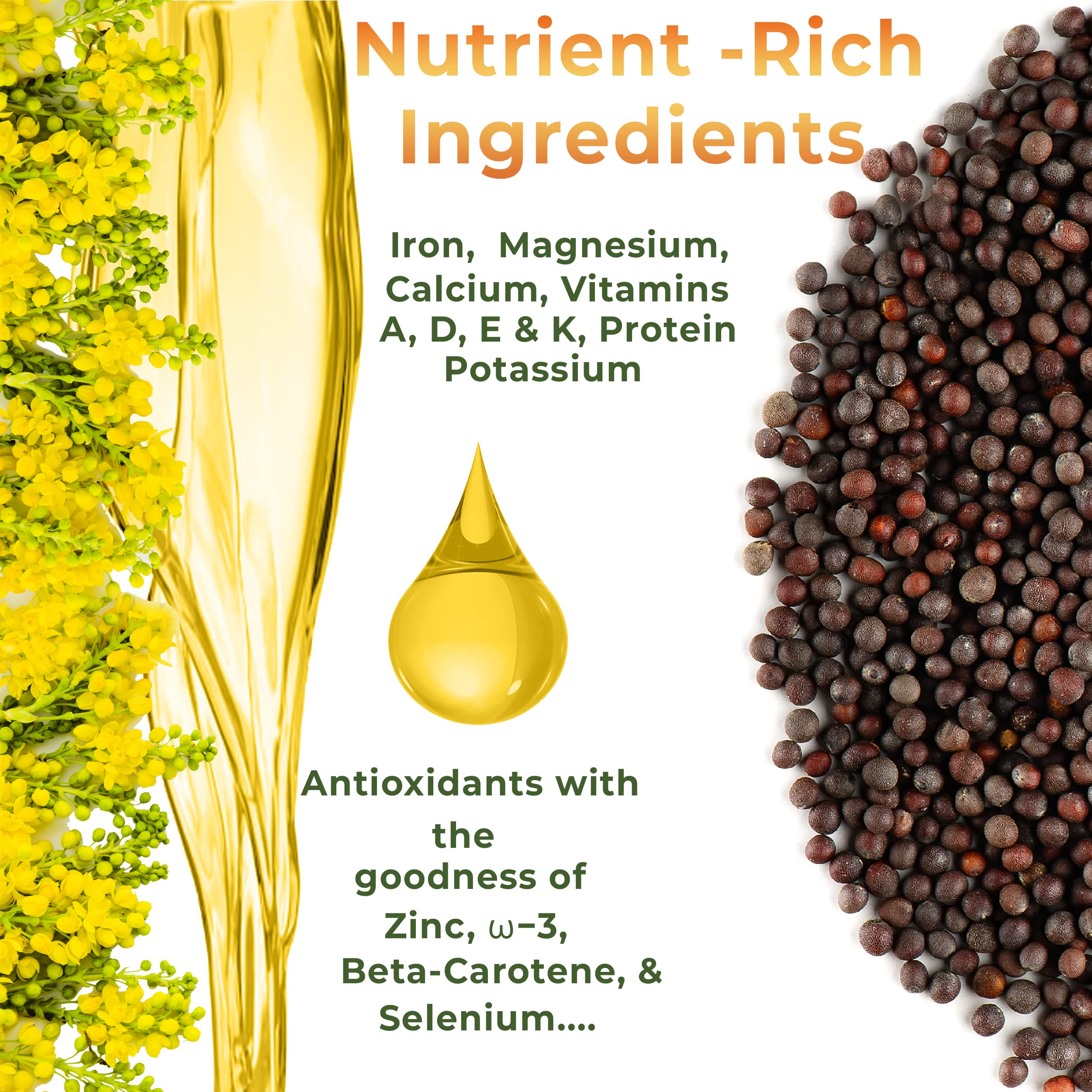 Organic Mustard Hair Oil for Hair Growth - Cold Pressed Kacchi Ghani-Kolhu 100% Pure (100ml) | Reduces Hair Fall & Dandruff, Repairs Damage | Brown Sarso Ka Tel for Men & Women | Perfect for Daily Scalp Massage & Deep Conditioning Treatment