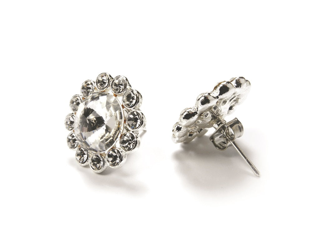 AZ0049 Crystal Flower Pierced Earrings for Women - Elegant Dangle Earrings with Sparkling Rhinestones - Perfect for Weddings, Parties & Special Occasions