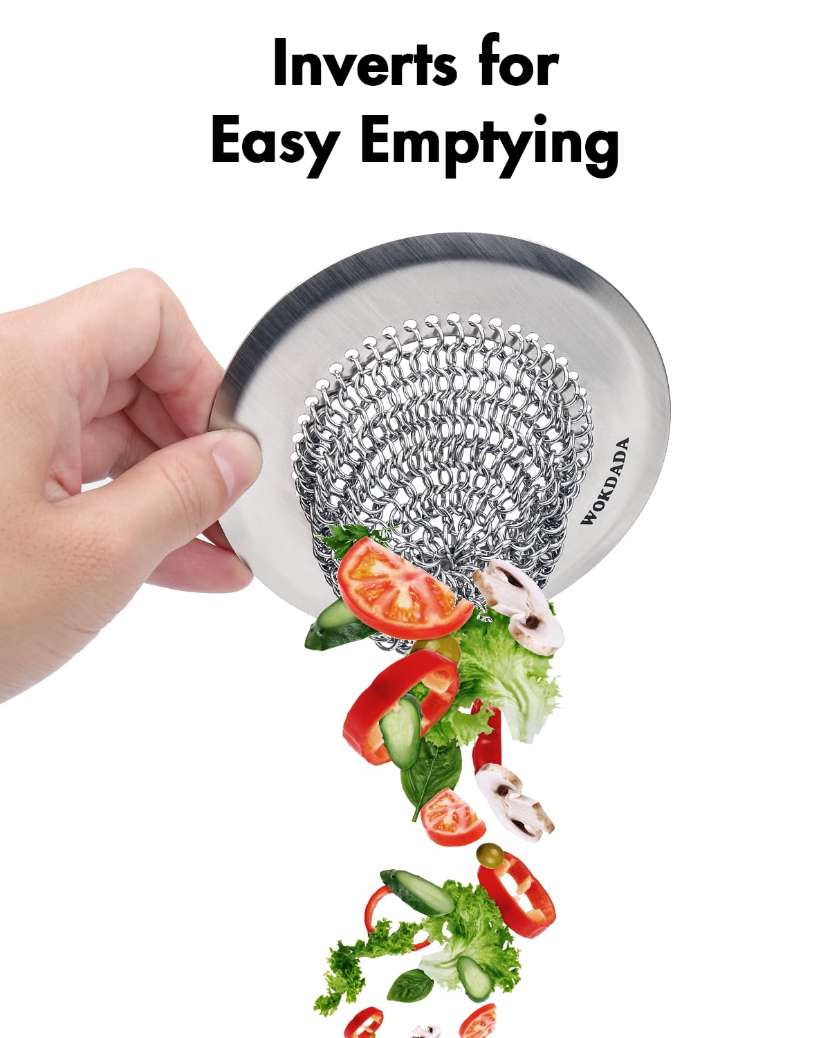 304 Stainless Steel Sink Drain Strainer - Reversible Easy Clean Mesh Garbage Disposal Food Catcher - Rustproof Kitchen Sink Strainer for Clog-Free Drainage - Perfect for Home, Restaurant & Commercial Kitchens