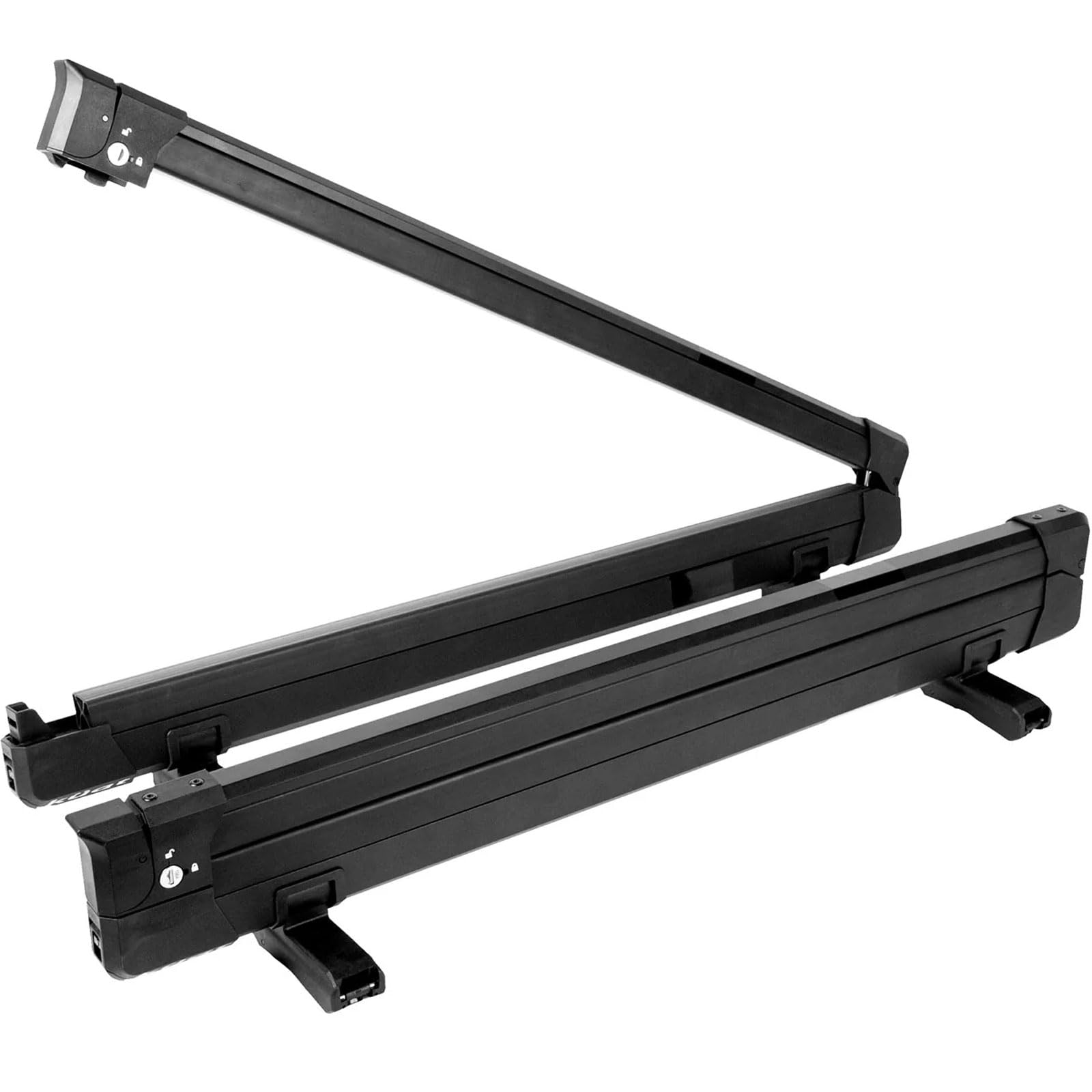 KUAT Switch 6-6 Universal Car Roof Rack - Heavy Duty Crossbars for Skis & Snowboards - Quick Release Flip Down Design with Integrated Locks (Black) - Perfect for Winter Sports & Outdoor Adventures