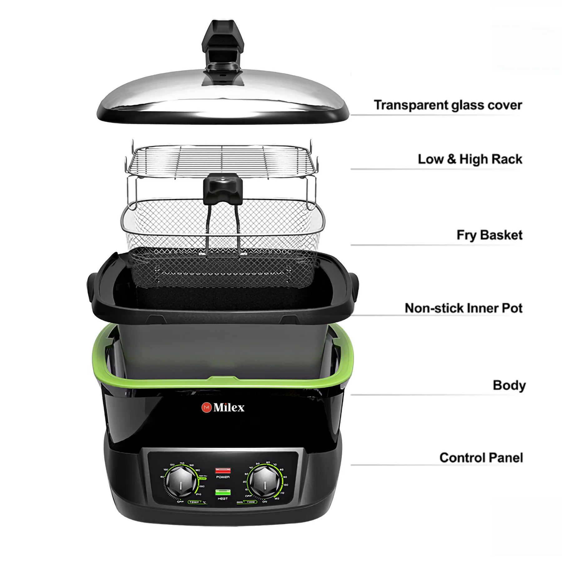 Milex Wonder Chef 18-in-1 Multi-Cooker - Electric Pressure Cooker, Slow Cooker, Rice Cooker & More - Perfect for Meal Prep, Family Dinners & Healthy Cooking
