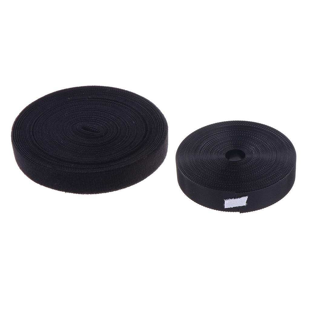 ZKS-KS Strong Double-Sided Hook and Loop Tape 1.94m (6.36ft) - Heavy Duty Adhesive Fastener for DIY, Crafts, Home Organization & Office Use - Black Velcro Strips for Hanging Decor, Cable Management & Wall Mounting