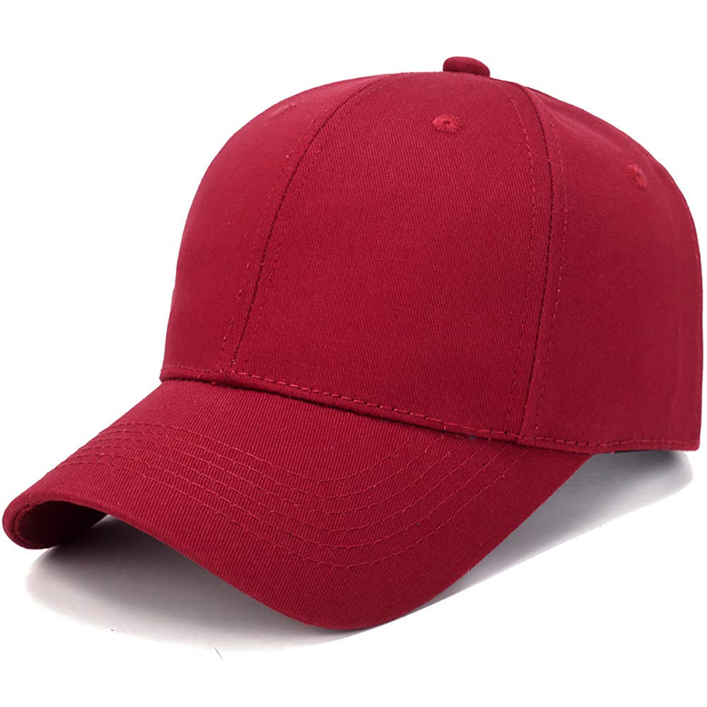 Men's Baseball Cap - Lightweight Cotton Sun Hat for Outdoor Sports & Casual Wear - Red Solid Color Adjustable Athletic Visor - Perfect for Running, Hiking, and Everyday Use
