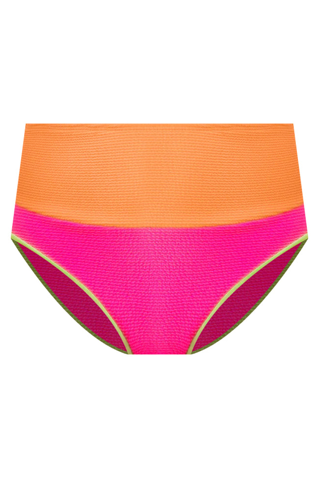 Vibrant Neon Color Block Bikini Bottoms - Sexy Swimwear for Women | Perfect for Beach Vacations, Pool Parties & Summer Getaways
