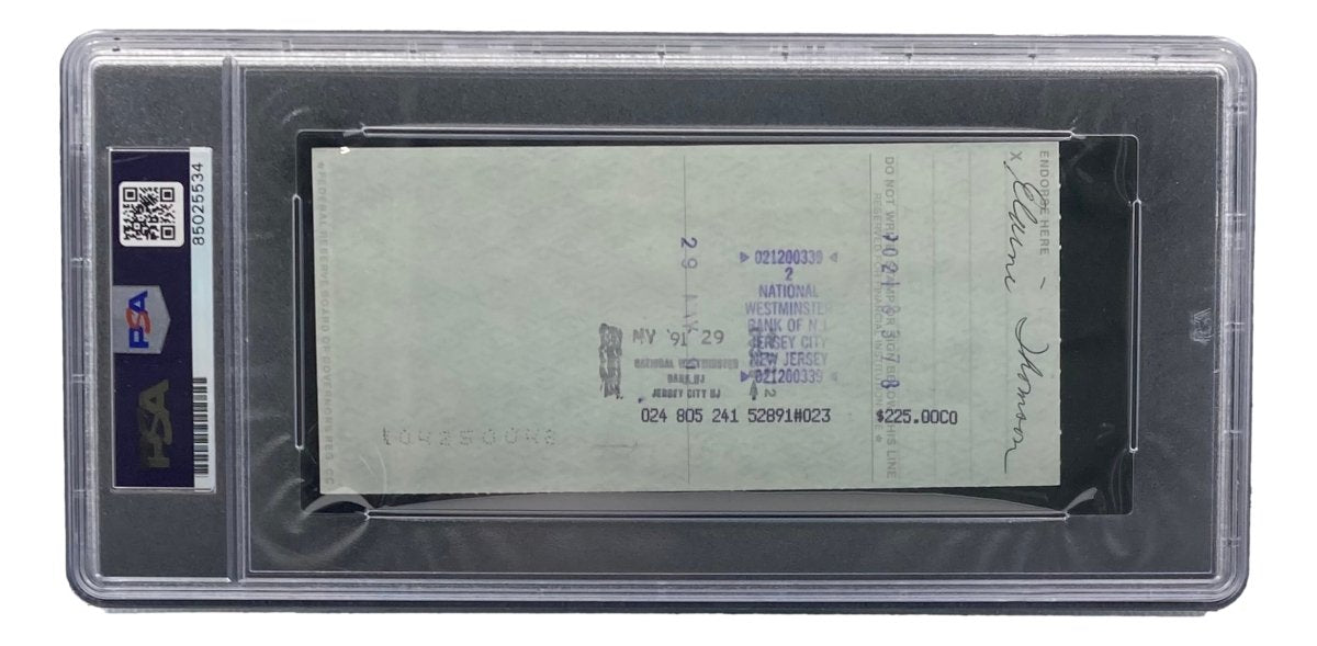Authentic Bobby Thomson New York Giants Signed Bank Check with PSA/DNA Certification 85025534 - Perfect for Sports Memorabilia Collectors and Baseball Fans
