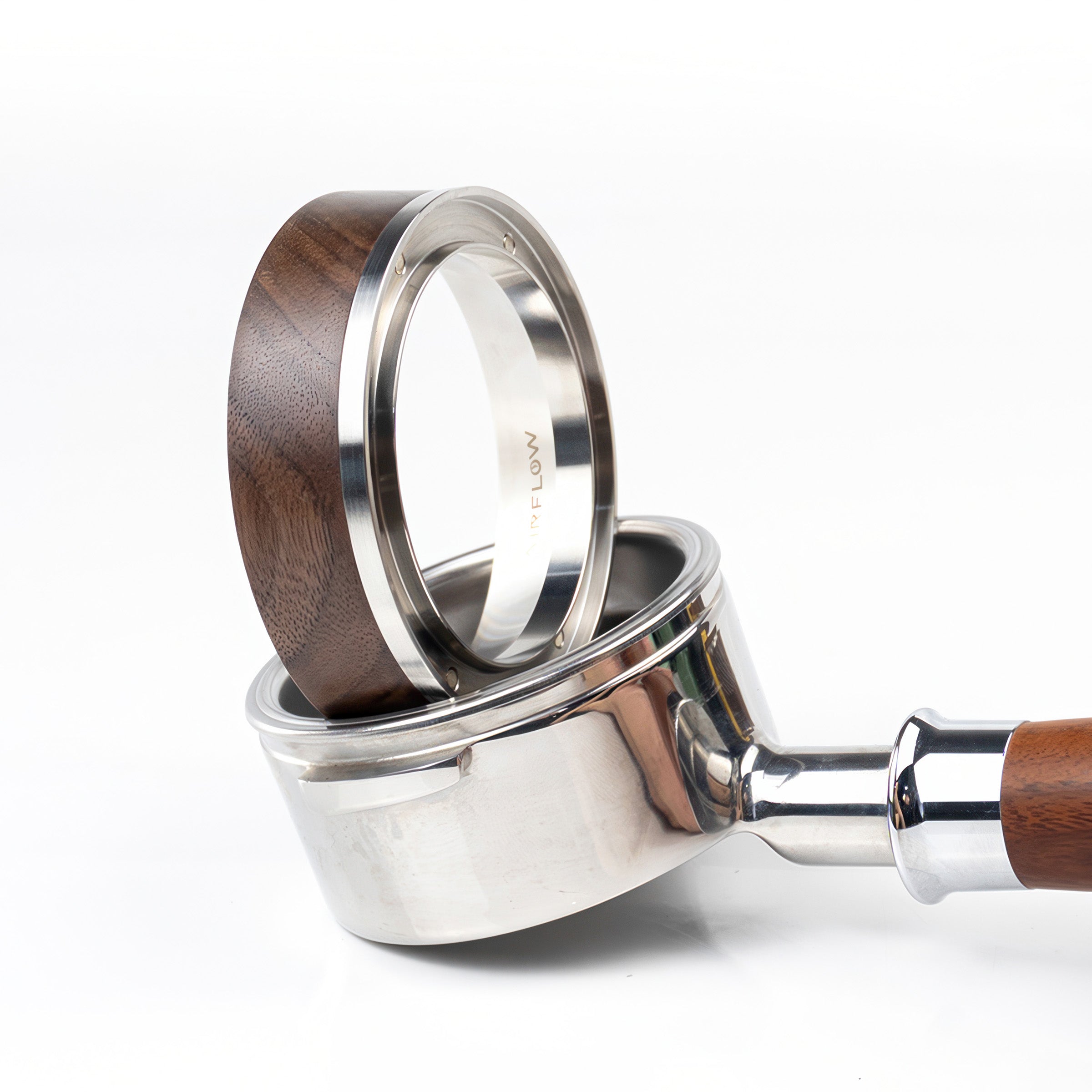 Premium 58mm Walnut Dosing Ring for Espresso - Perfect Coffee Grounds Distribution Tool for Baristas & Home Brewing