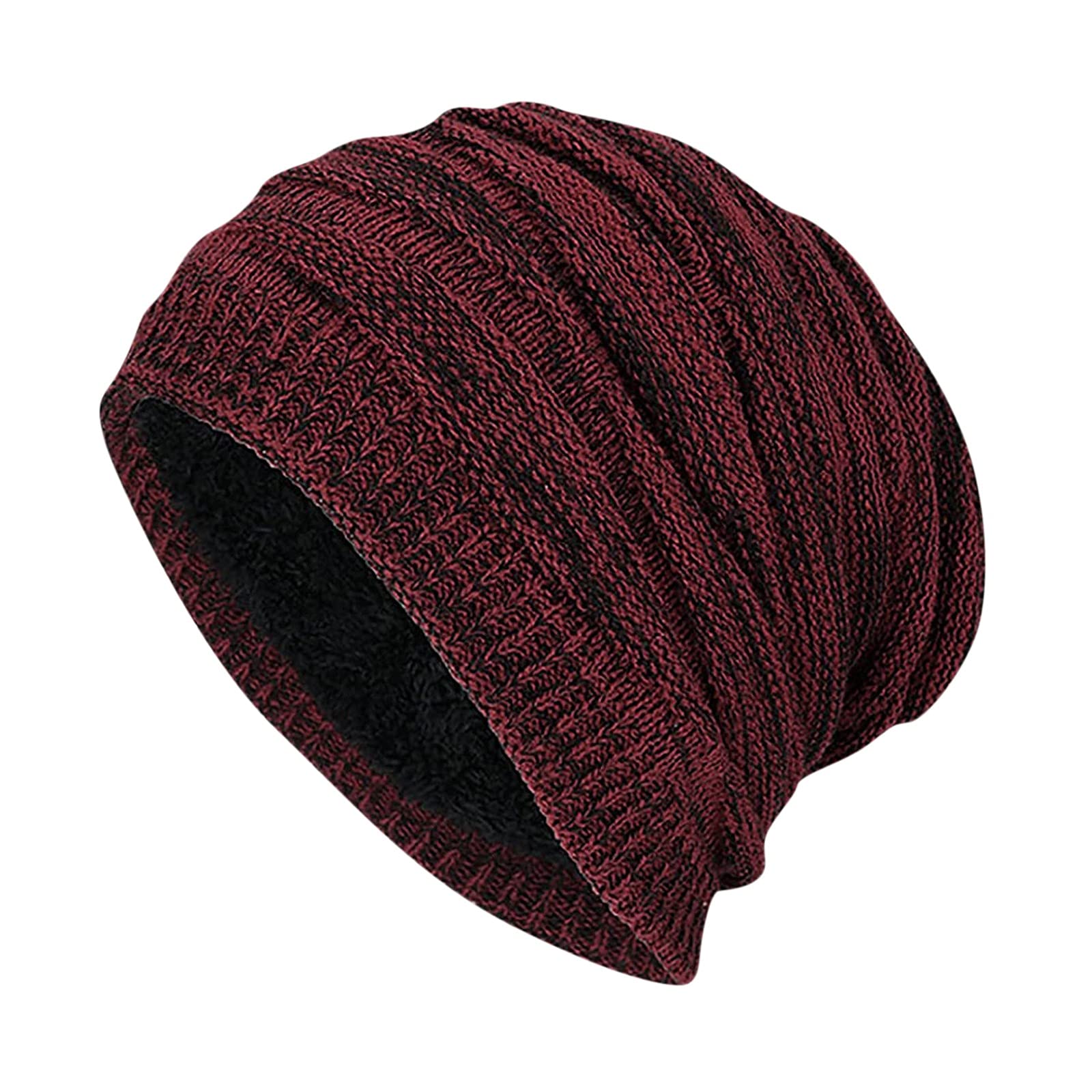 Warm Knitted Slouch Beanie for Men & Women - Soft Plush Winter Hat with Stretchy Fit for Small Heads - Perfect for Skiing, Snowboarding & Outdoor Activities