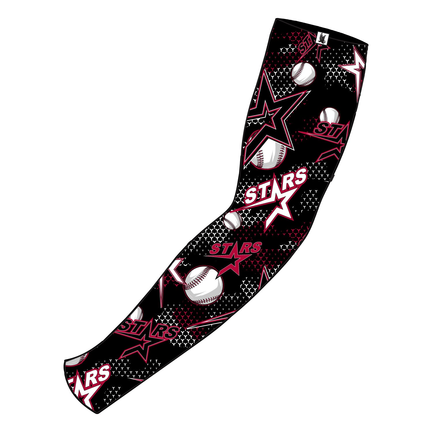 Youth Stars Baseball Academy Arm Sleeve - Black | Compression Sleeve for Baseball & Softball Players | Perfect for Training, Games & UV Protection