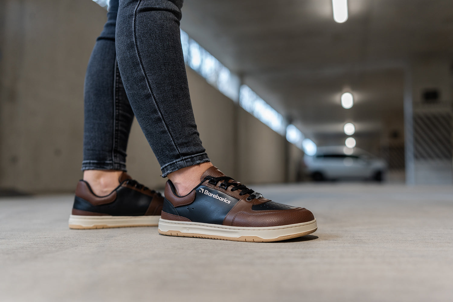 Barefoot Sneakers for Men & Women - Barebarics Wave Black & Dark Brown Minimalist Shoes | Lightweight & Flexible for Running, Walking & Gym Workouts