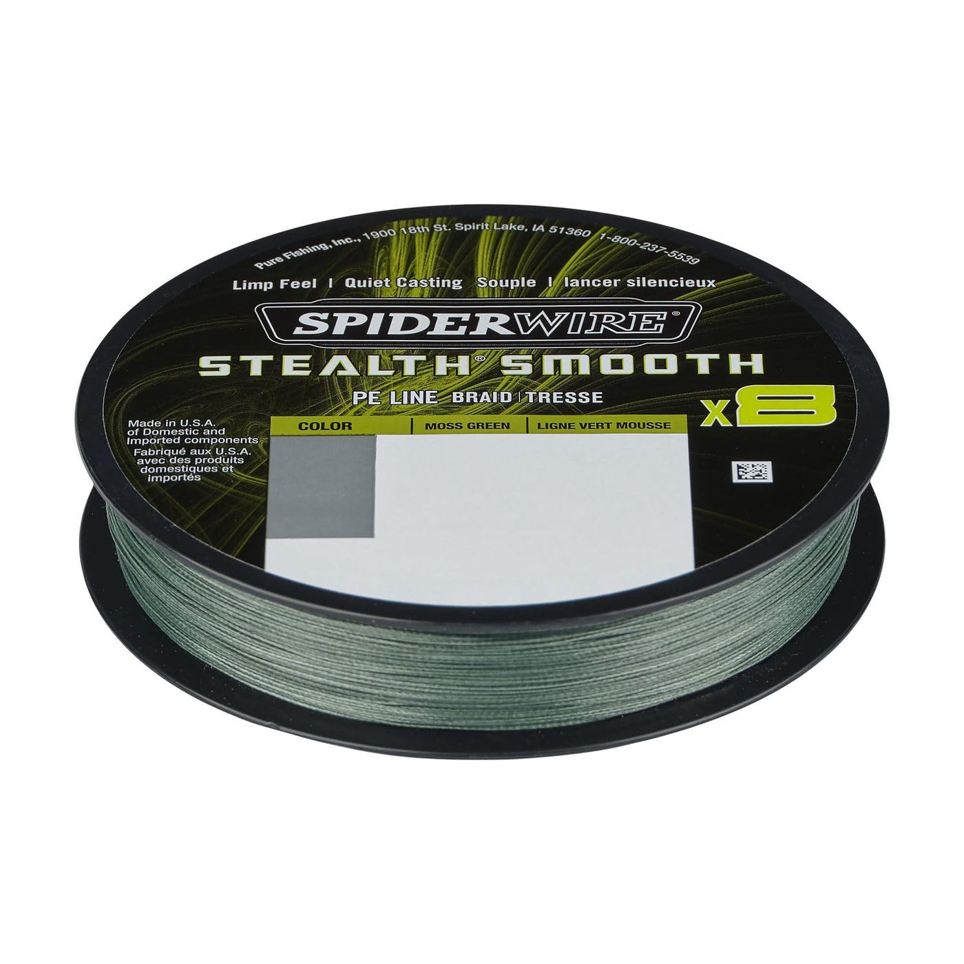 Spiderwire Stealth Smooth 8-Strand Braided Fishing Line 300M Moss Green - 0.13mm Diameter 12.7kg Strength - Premium Invisible Line for Bass, Trout & Saltwater Fishing