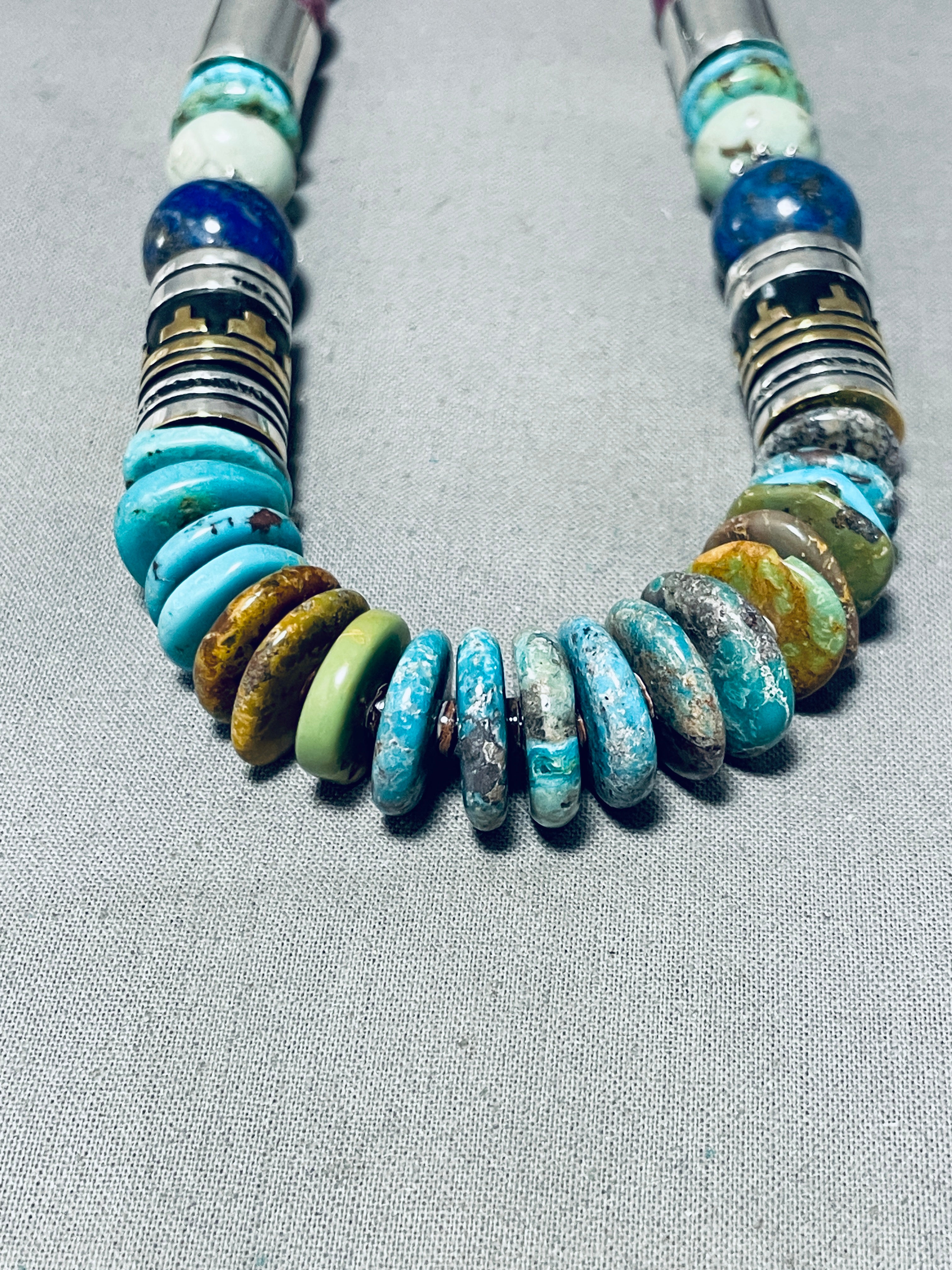 100 Gram Navajo Turquoise Lapis Sugulite Sterling Silver Necklace - Handmade Native American Jewelry for Women, Spiritual Healing & Boho Fashion Accessories