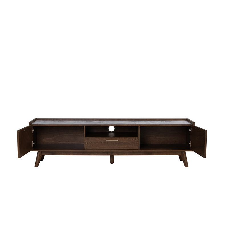 BREDA 180cm Walnut Entertainment TV Stand - Modern TV Console for Living Room, Bedroom & Home Theater