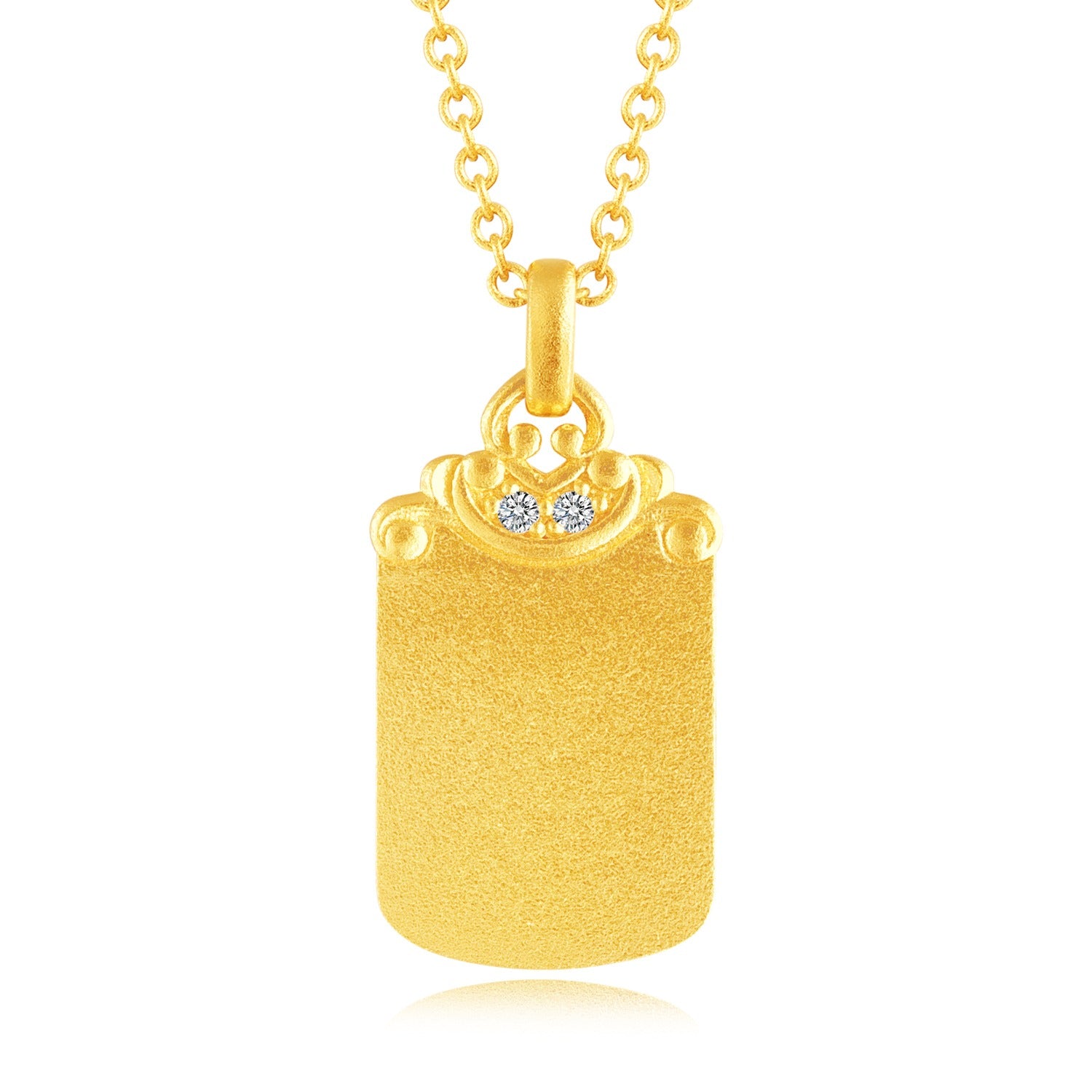 24K Gold Necklace with Real Diamond - Elegant & Luxurious Jewelry for Women, Perfect for Weddings, Anniversaries & Special Occasions