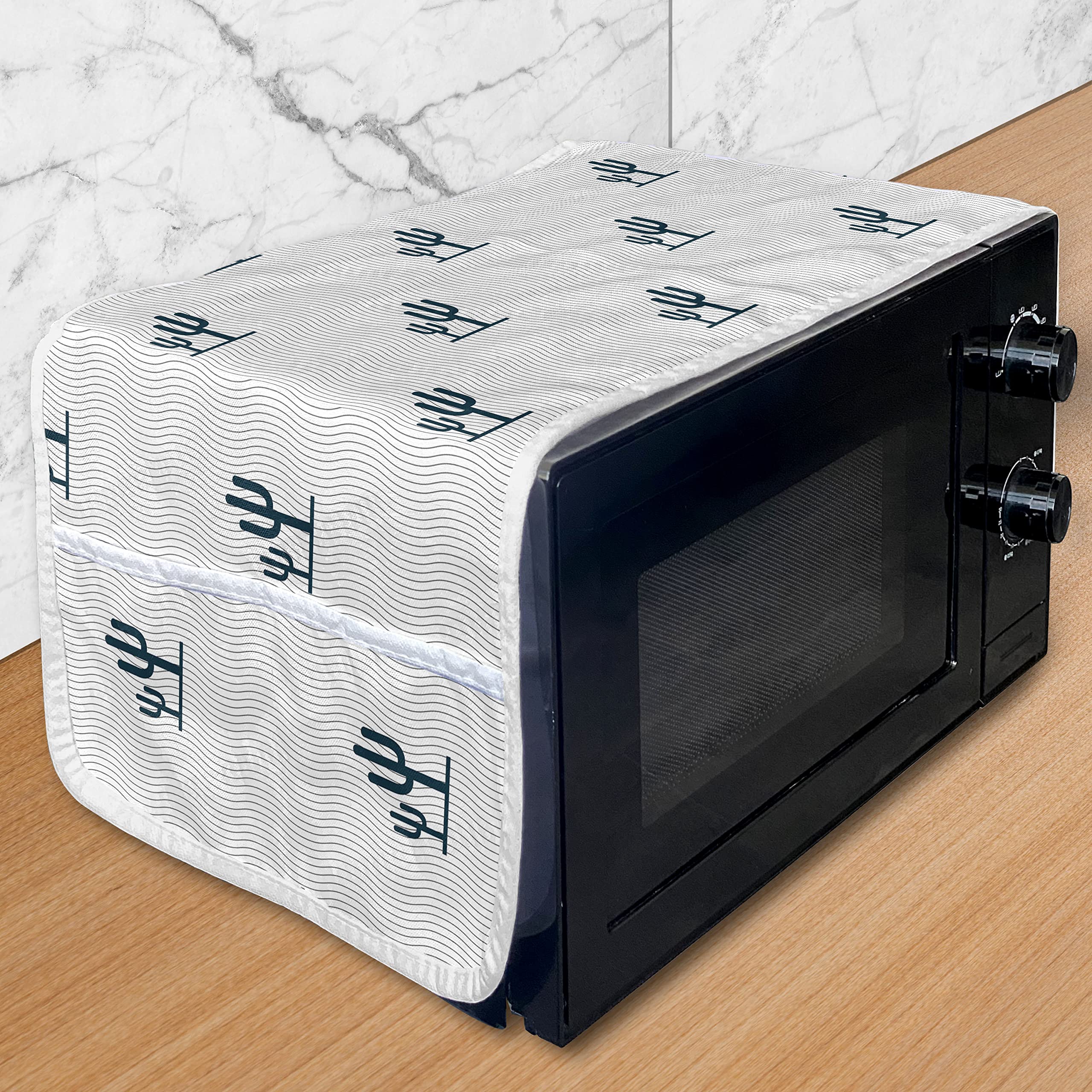 Ambesonne Microwave Oven Cover - Water Resistant Kitchen Organizer with Pockets, 36